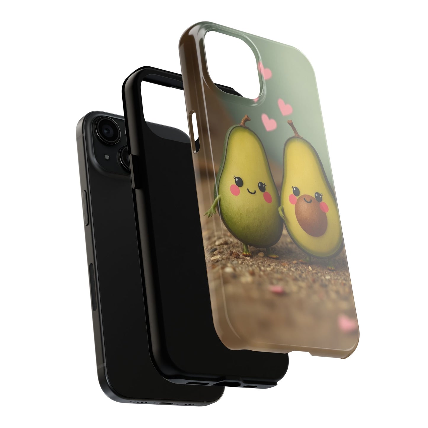 Cute Avocado Phone Case, Funny Tough Case, Quirky Phone Accessory, Gifts for Foodies, Valentine's Day Present