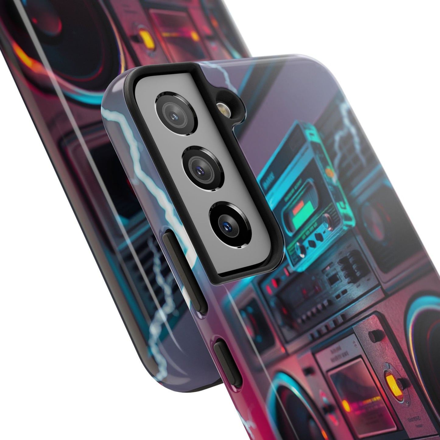 Retro Boombox Tough Phone Case – Vibrant Protection for Music Lovers