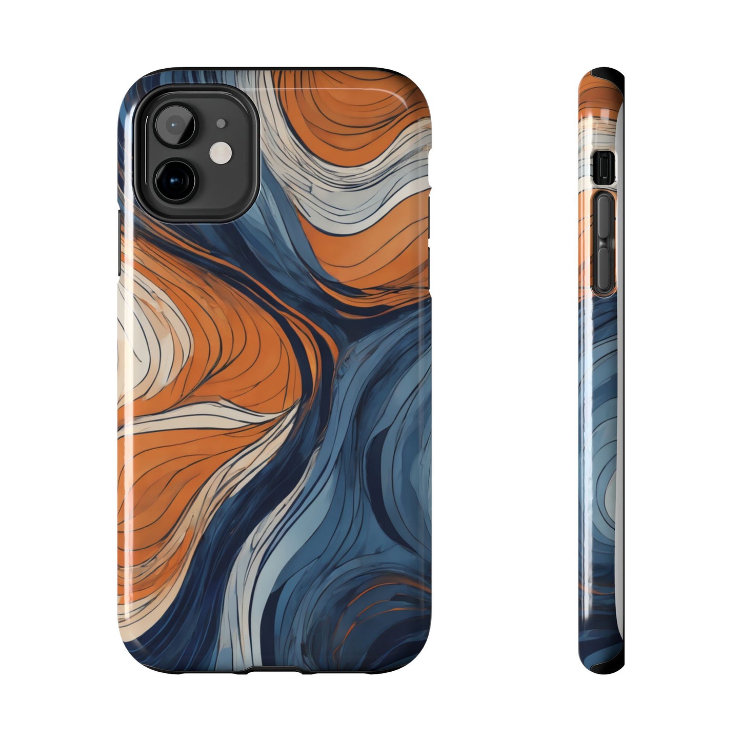 Artistic Tough Phone Case - Vibrant Abstract  Waves Design - for iPhone