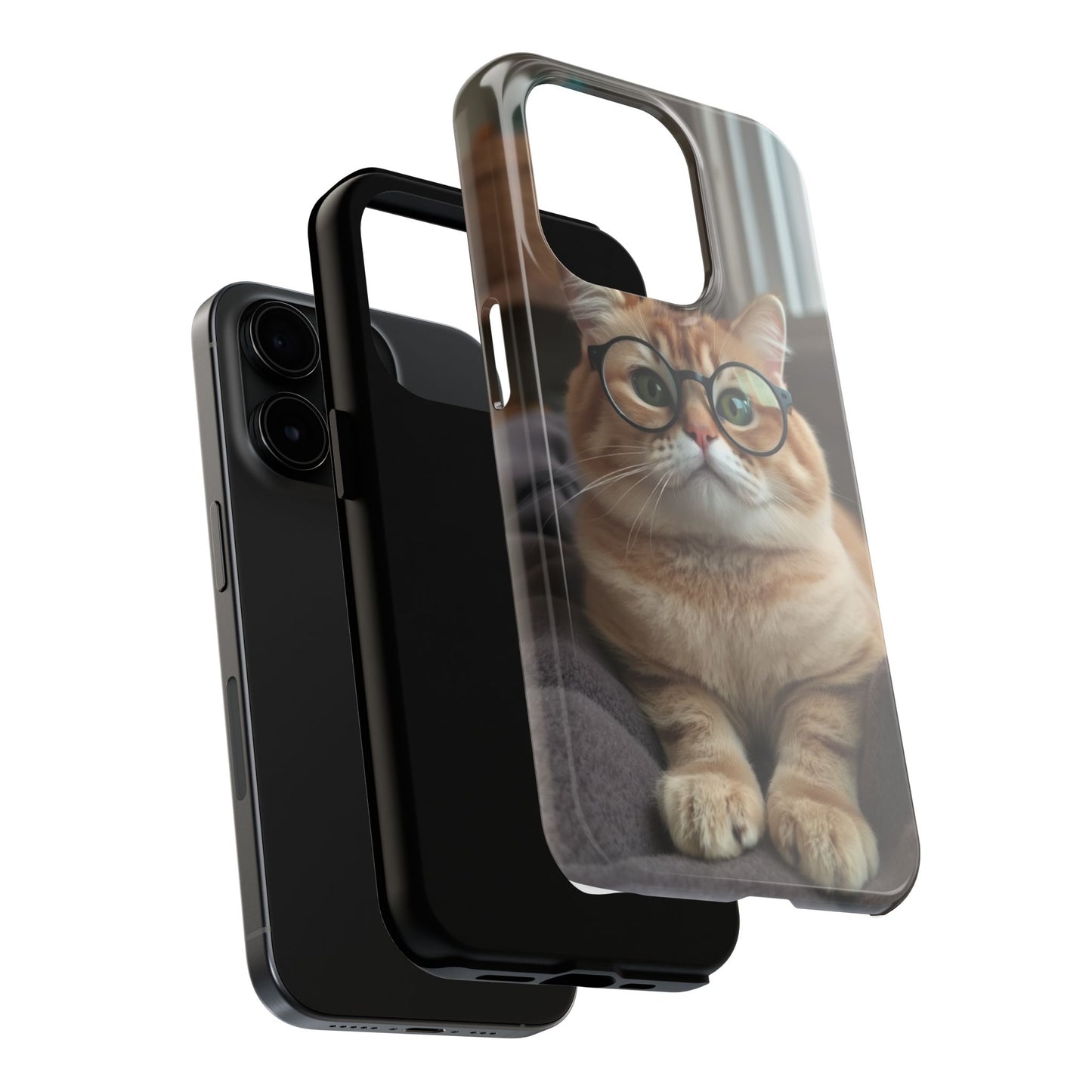 Cute Cat Glasses Tough Phone Case - Fun & Stylish Protection for Cat Lovers