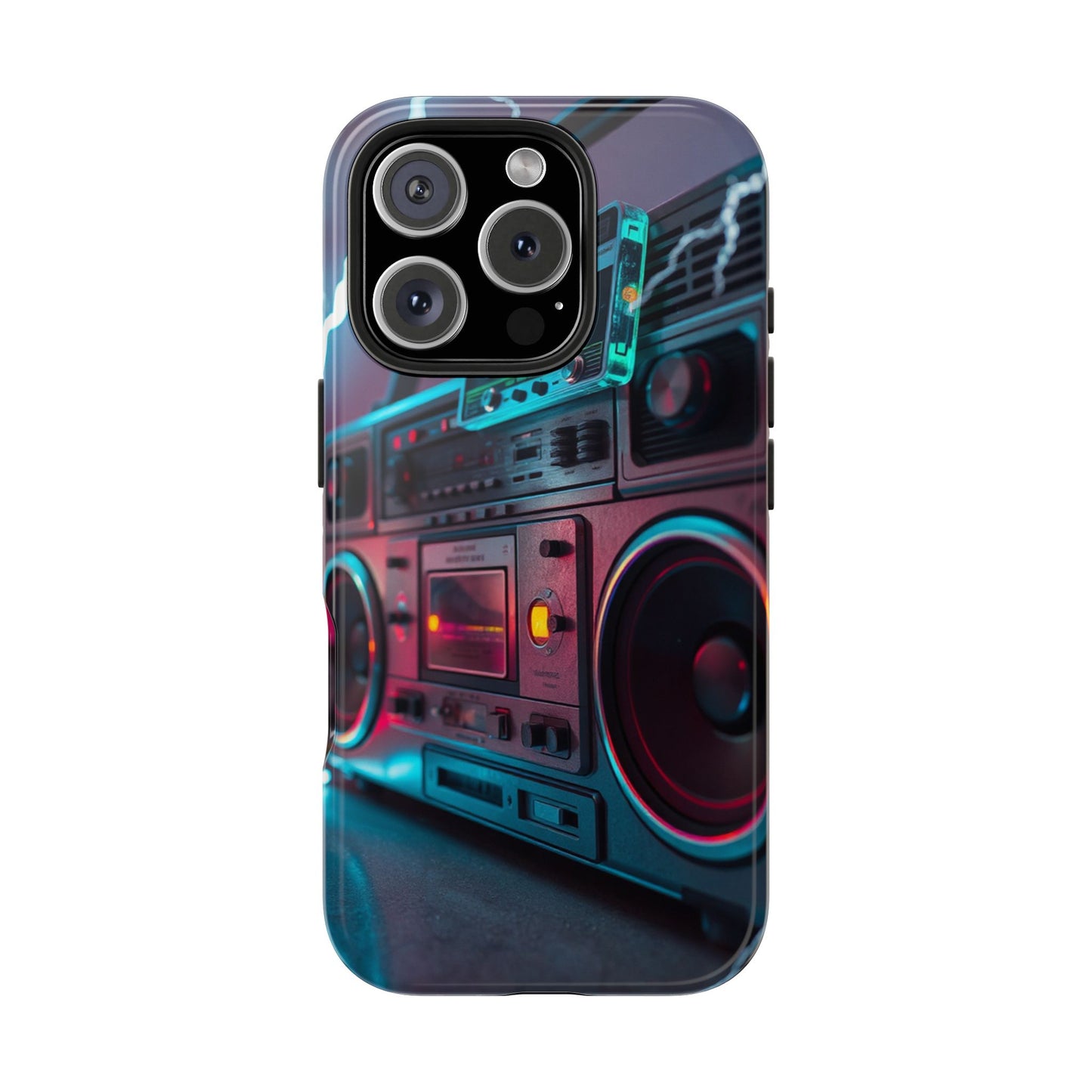 Retro Boombox Tough Phone Case – Vibrant Protection for Music Lovers