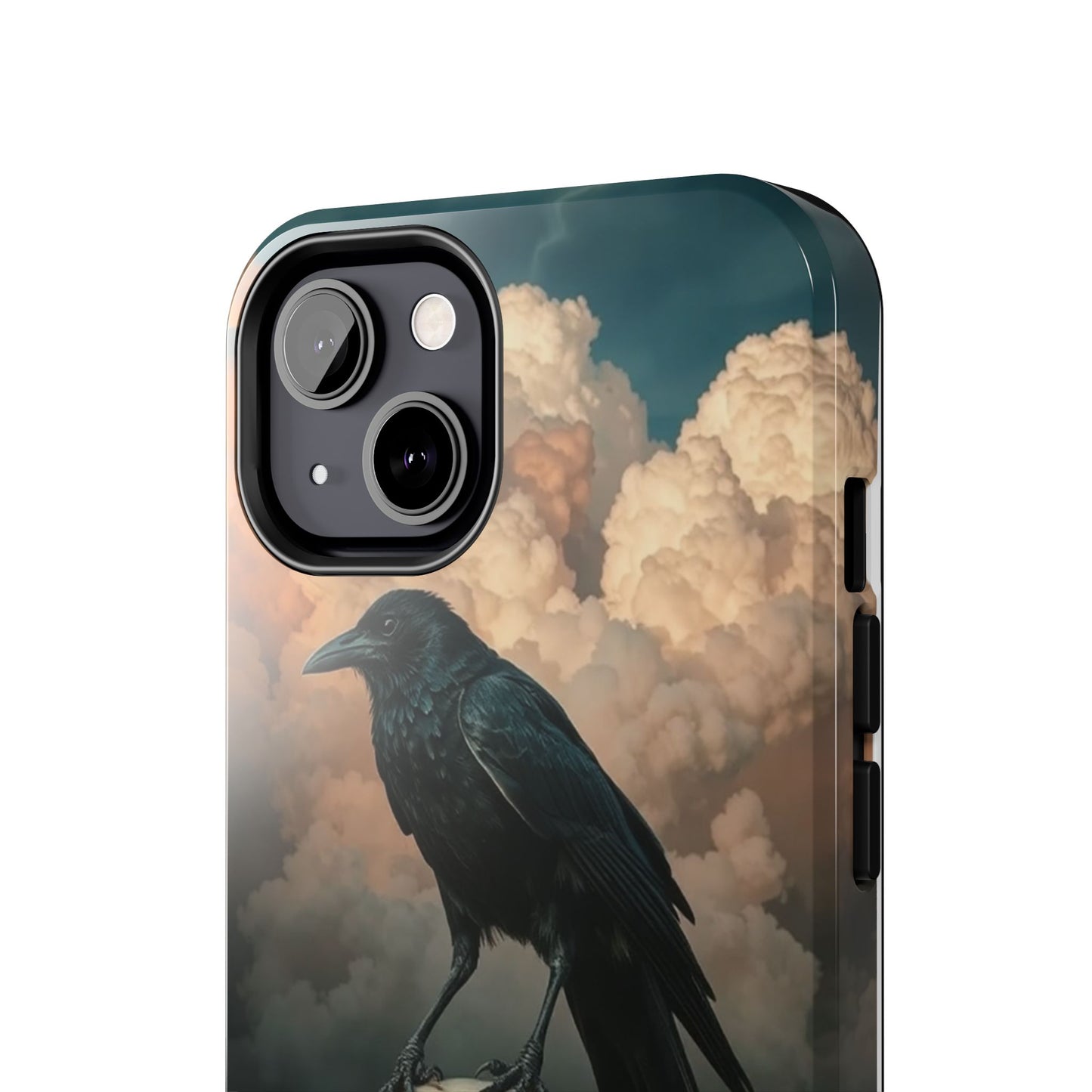 Gothic Raven Skull Tough Phone Case - Unique Protective Cover for Halloween Lovers