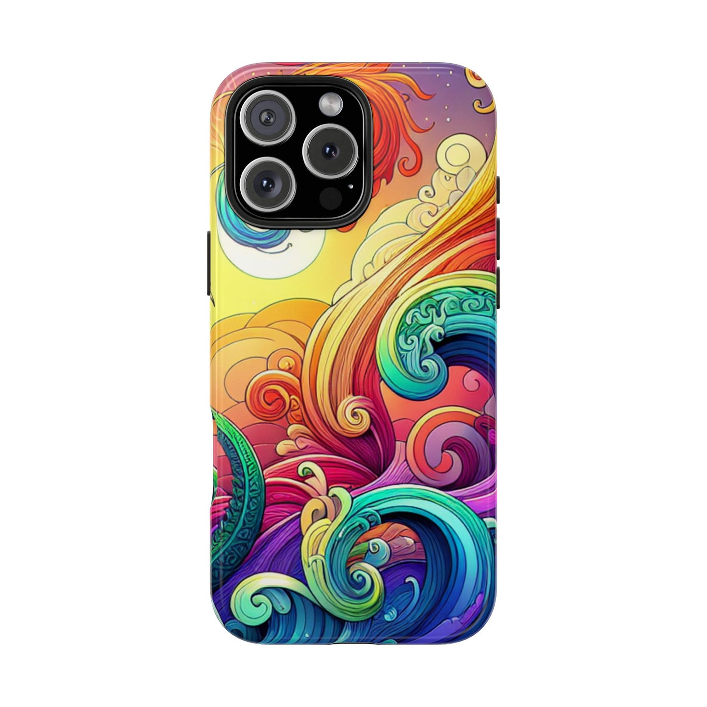 Fantasy Ocean Waves Tough Phone Case - Colorful Protective Cover - for iPhone