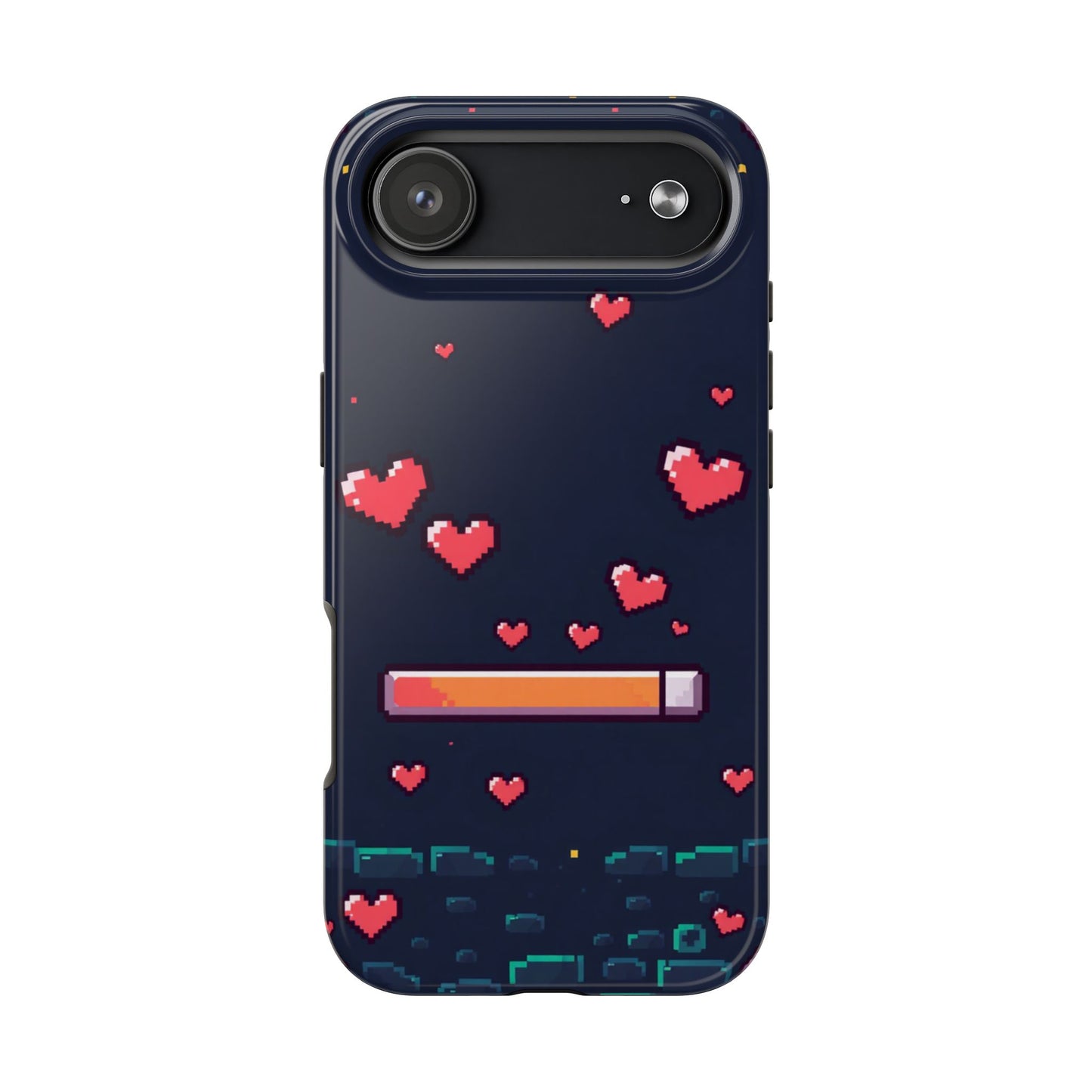 Pixel Heart Tough Phone Case - Retro Gamer Style for Valentine's Day