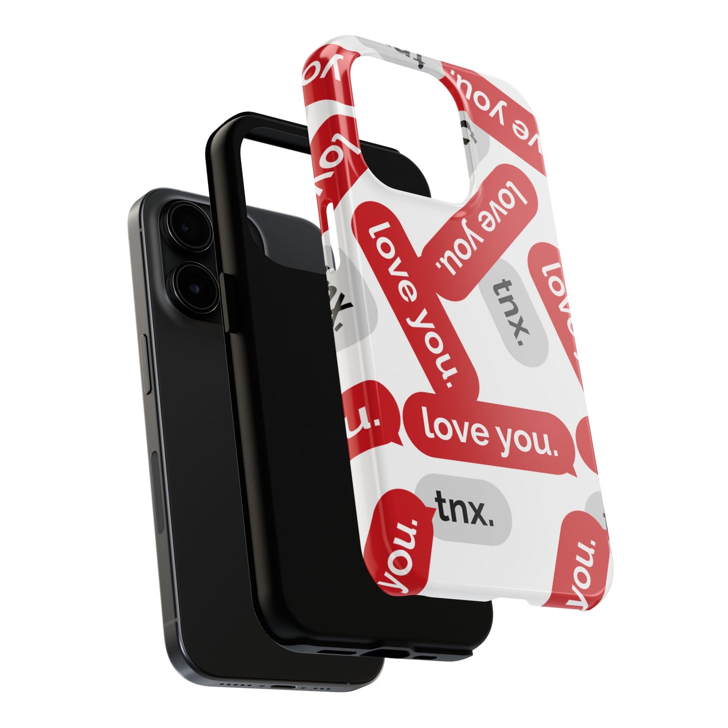 Love You&Tnx Tough Phone Case - Stylish and Protective for iPhone