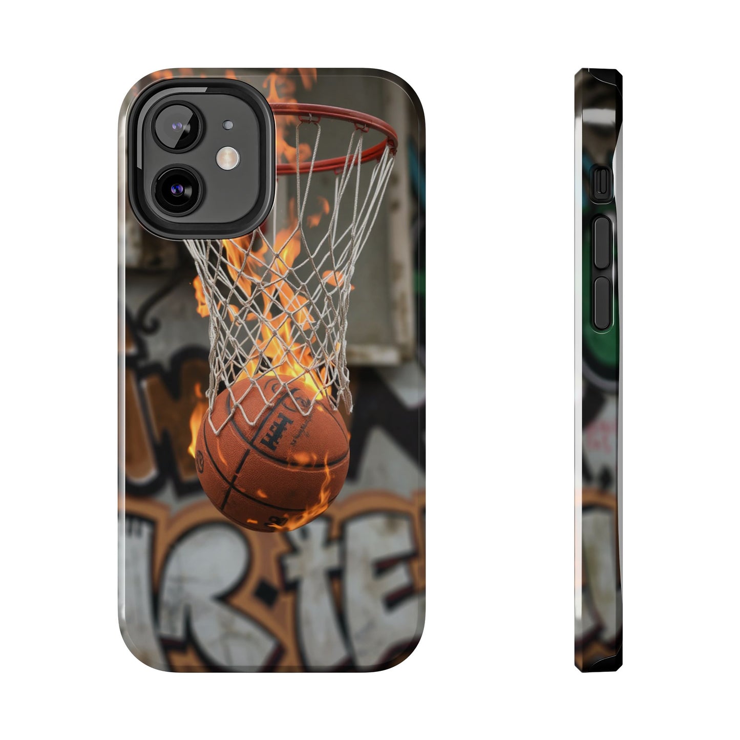 Fire Basketball Tough Phone Case - Durable Sporty Design for Athletes & Fans