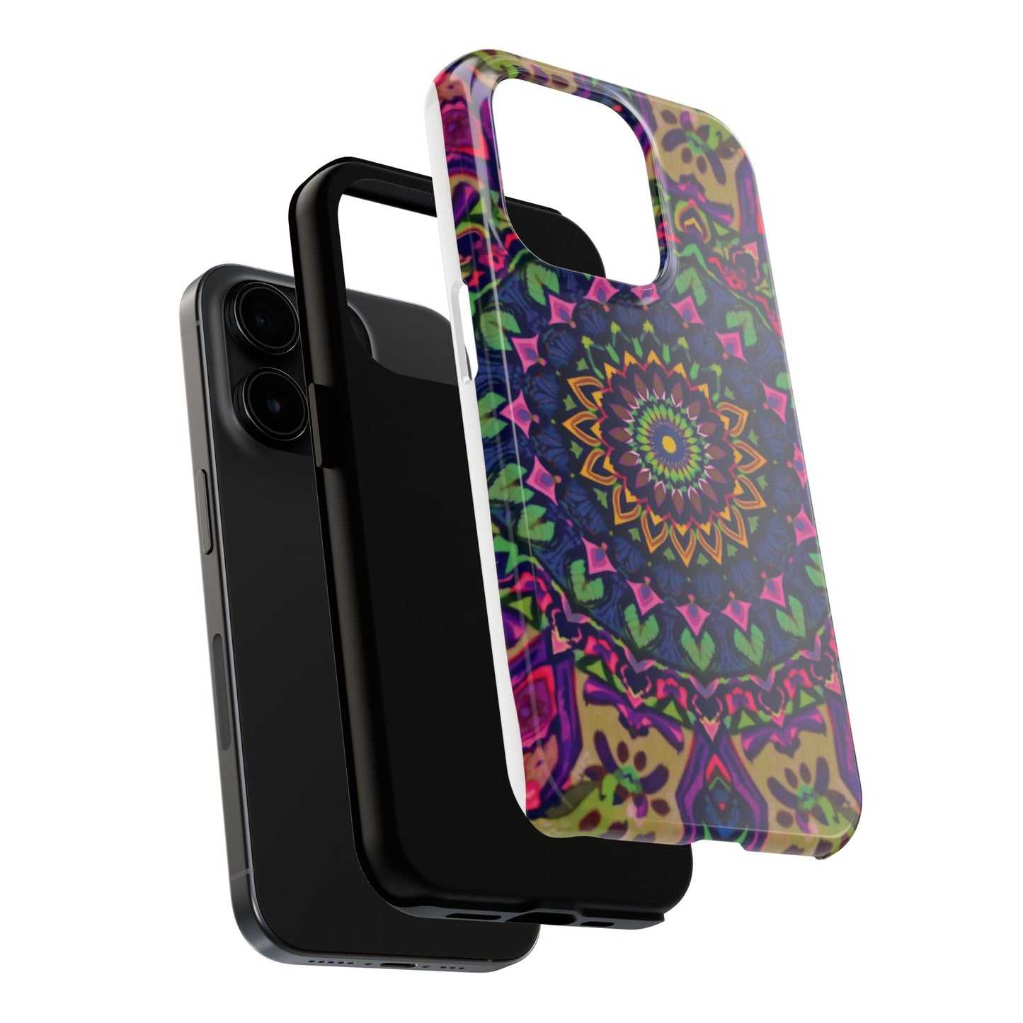 Vibrant Mandala Tough Phone Case - Colorful, Purple Fusion, Durable Protection for Your Device - for iPhone