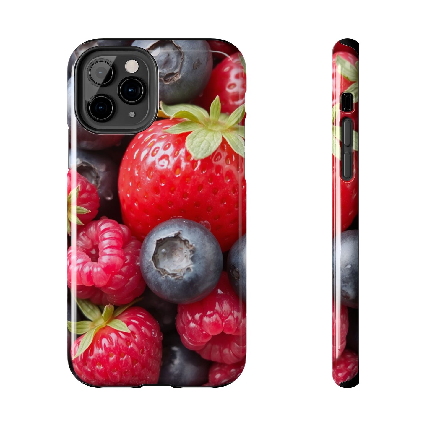 Fruit-Themed Tough Phone Case - Berry Burst Design