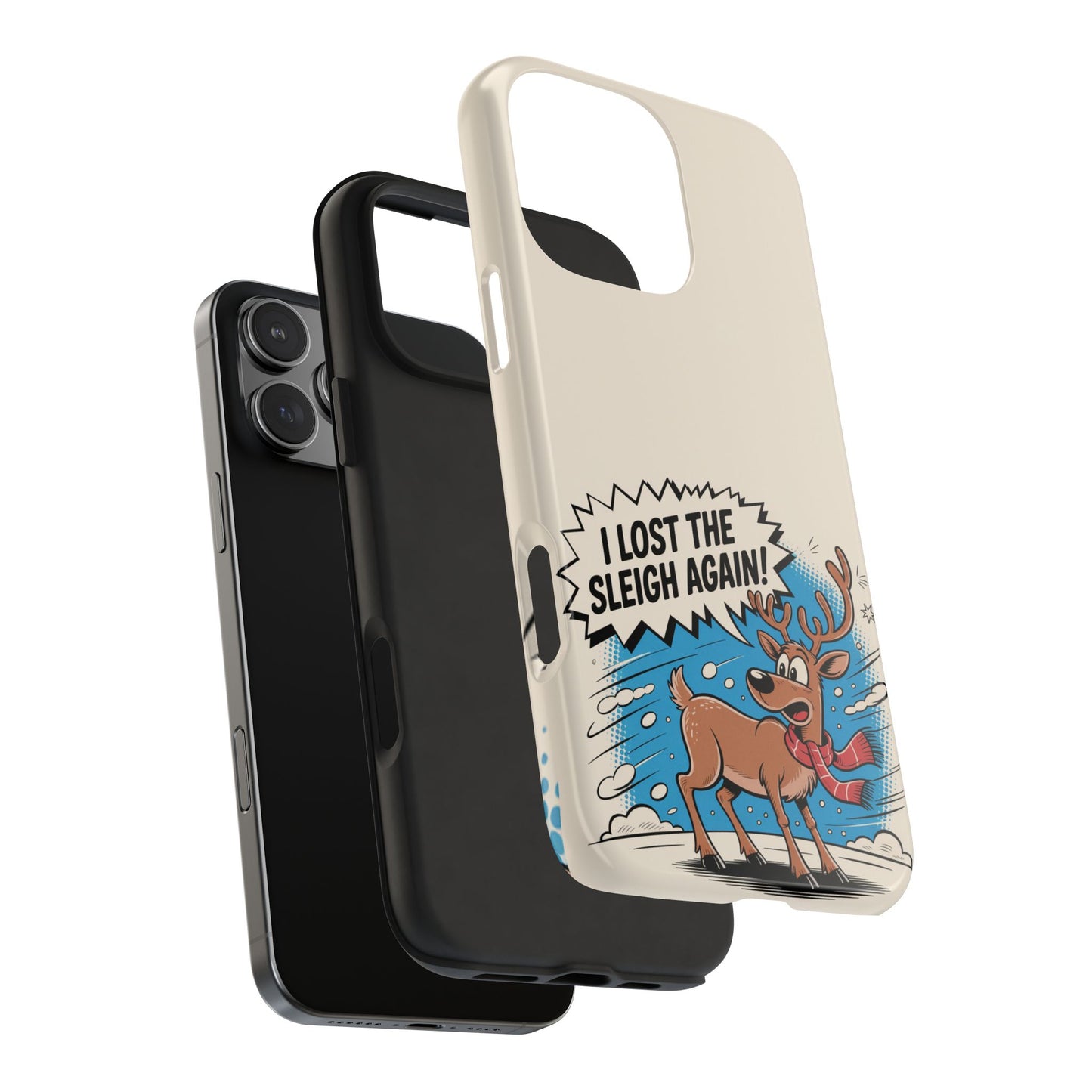 Festive Phone Case: "I Lost the Sleigh Again!" for iPhone