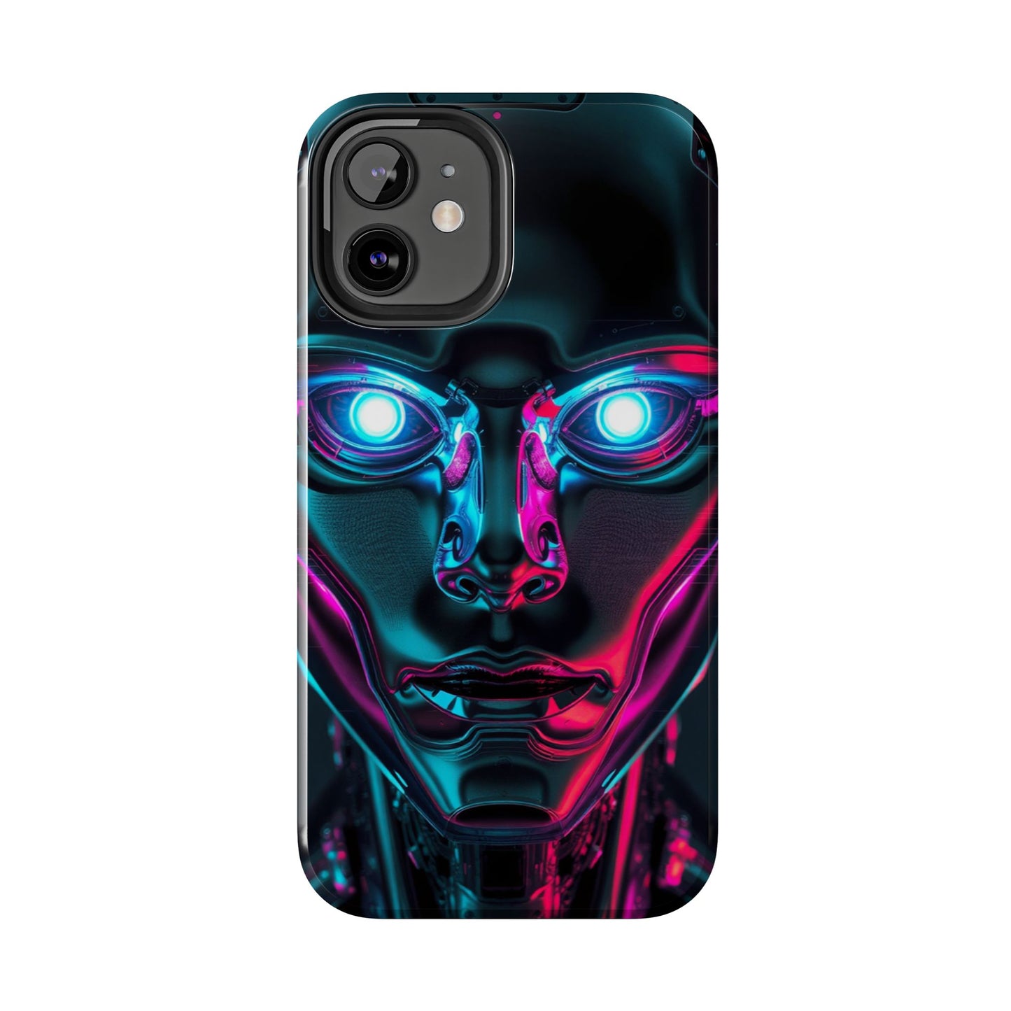 Futuristic Phone Case, Tough Phone Cover, Cyberpunk Style, Robot Design, Gift for Tech Lovers, Unique Phone Accessories
