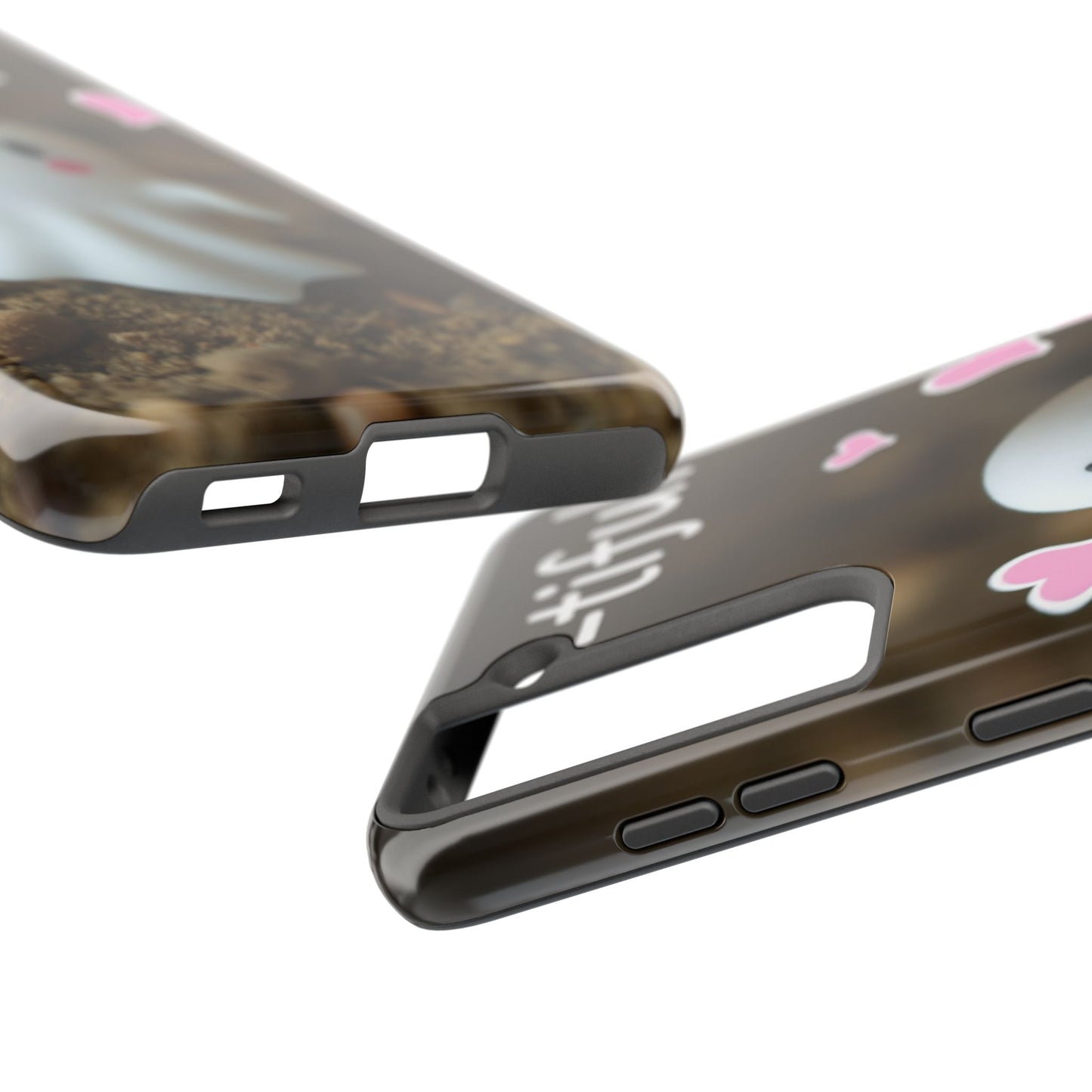 Cute Ghost Tough Phone Case - Beautiful Design with Heart Accents