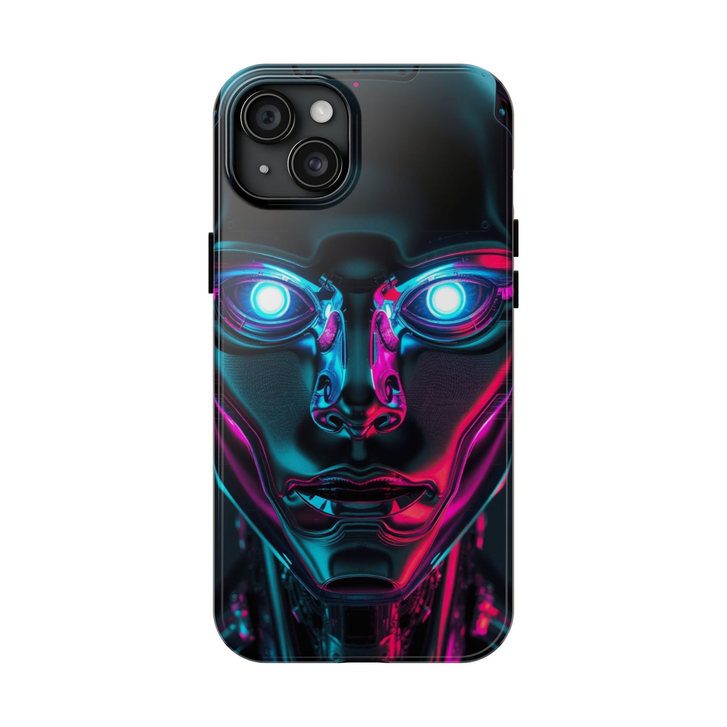 Futuristic Phone Case, Tough Phone Cover, Cyberpunk Style, Robot Design, Gift for Tech Lovers, Unique Phone Accessories