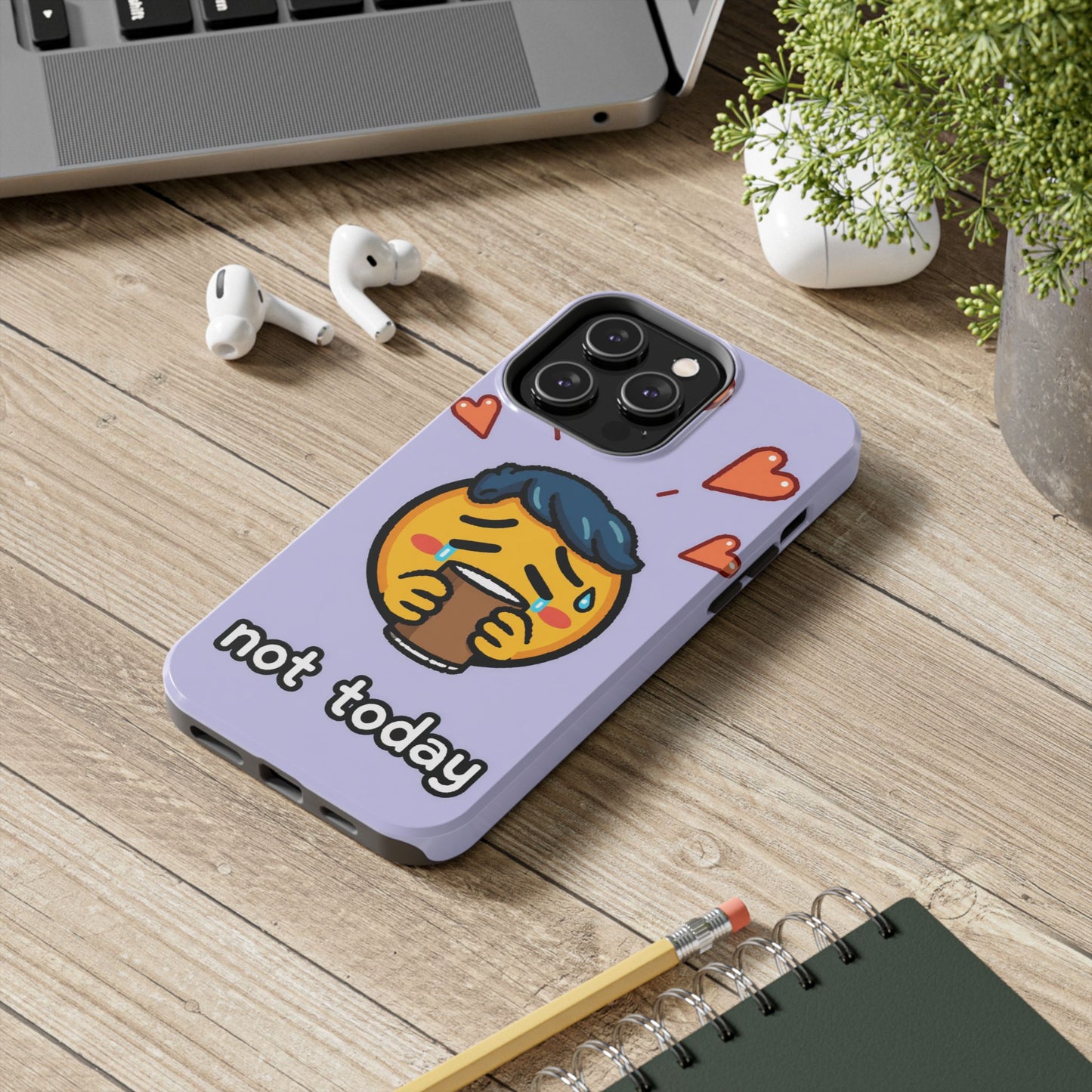 Cute Tough Phone Case - 'Not Today' Emoji Design