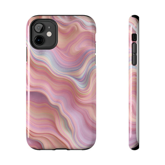 Stylish Tough Phone Cases - Abstract Pink Marble Design