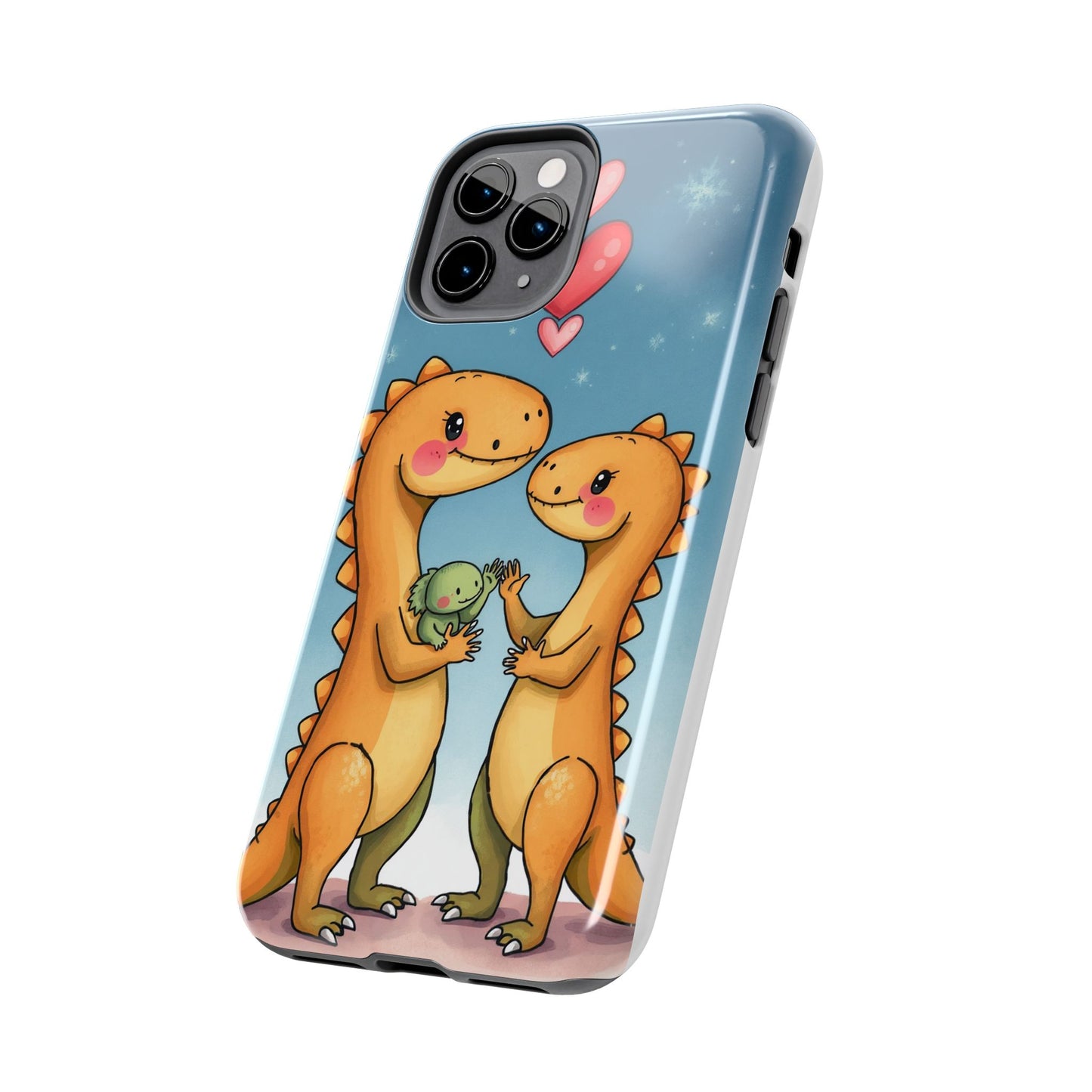 Dino Love Tough Phone Case - Cute & Durable Design for Kids & Parents