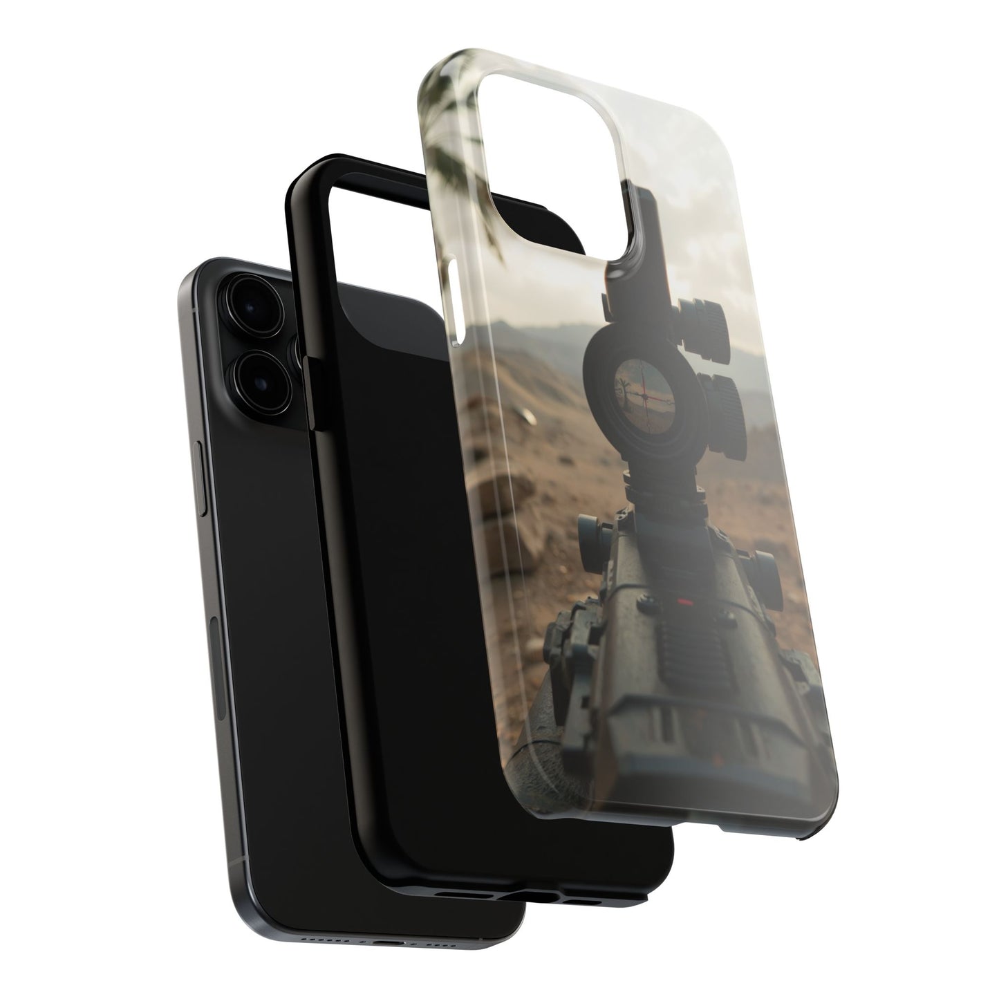 Tough Phone Case with Sniper Scope Design - Durable & Stylish Protection for Outdoors Enthusiasts