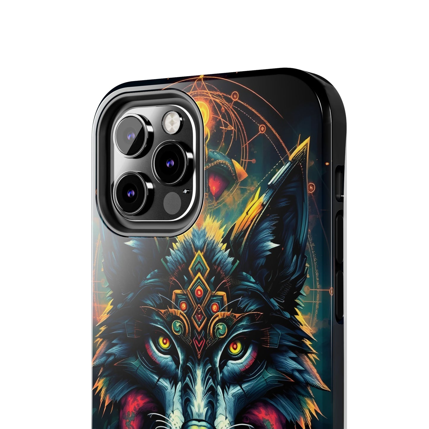 Vibrant Mystical Wolf Art Tough Phone Case - Durable & Unique Design for Animal Lovers - for iPhone