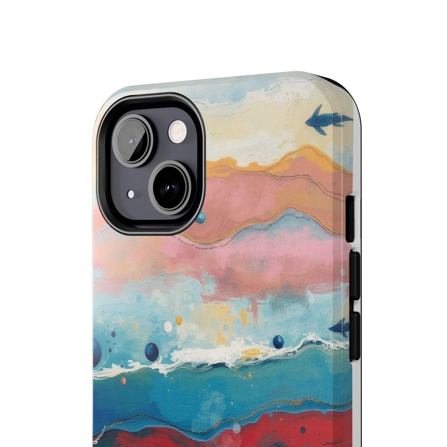 Artistic Tough Phone Case - Vibrant Waves Design for Unique Style