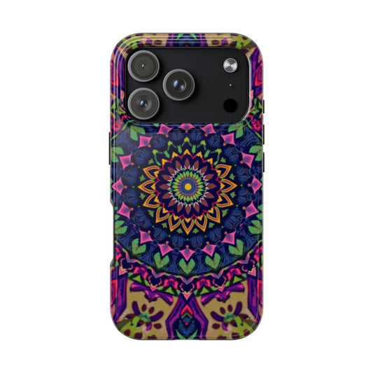Vibrant Mandala Tough Phone Case - Colorful, Purple Fusion, Durable Protection for Your Device - for iPhone