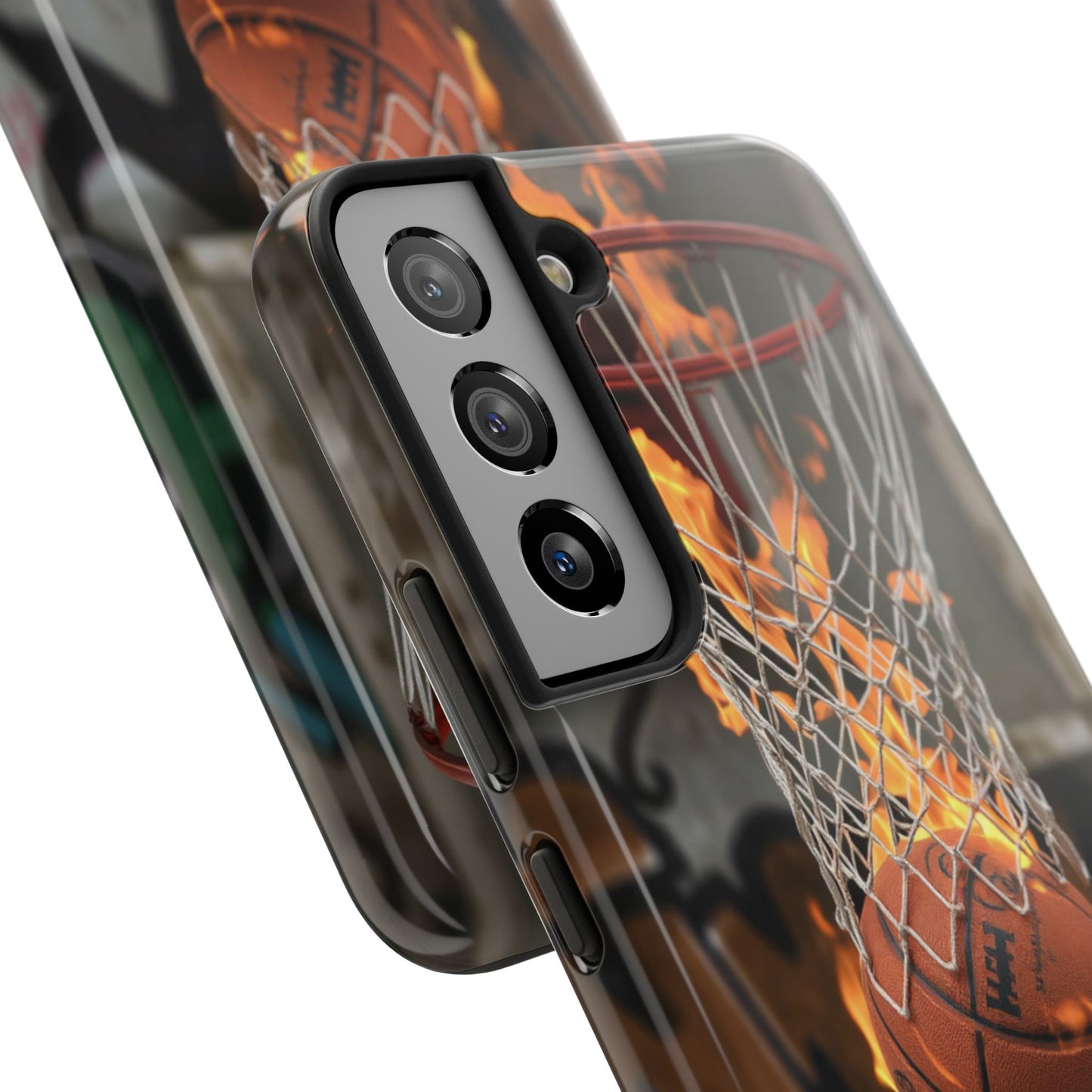 Fire Basketball Tough Phone Case - Durable Sporty Design for Athletes & Fans