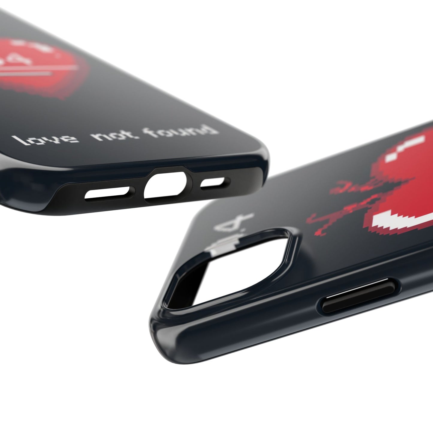 Vintage Pixel Heart Tough Phone Case - "404 Love Not Found" Design