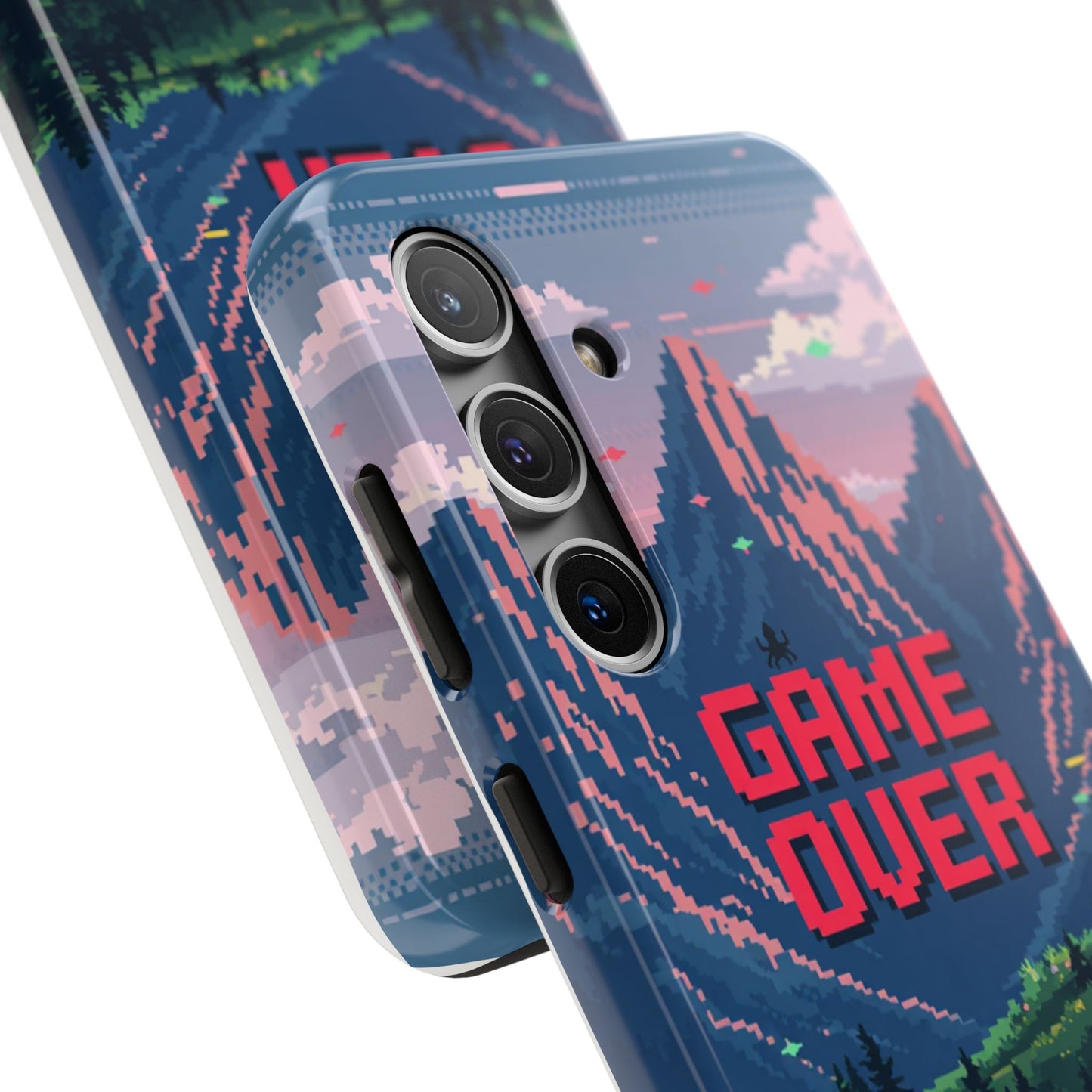 Pixel Art Tough Phone Case - 'Game Over' Design for Gamers