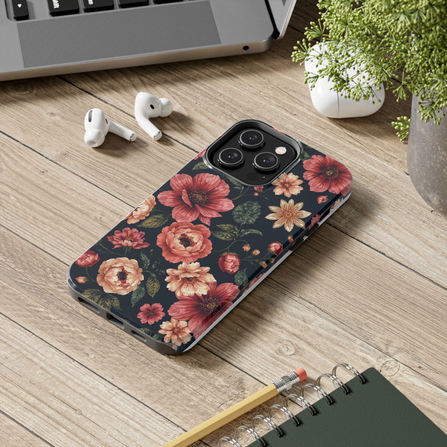 Spring Power! Floral Tough Phone Case - Durable Protection with Elegant Flower Design - for iPhone