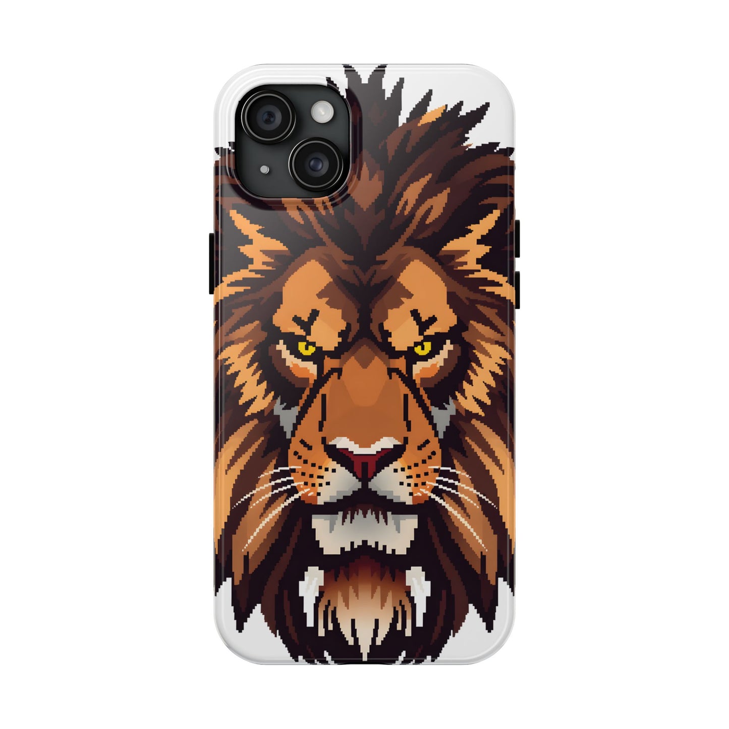 Fierce Pixelated Lion Tough Phone Case - Durable Design for Animal Lovers - for iPhone