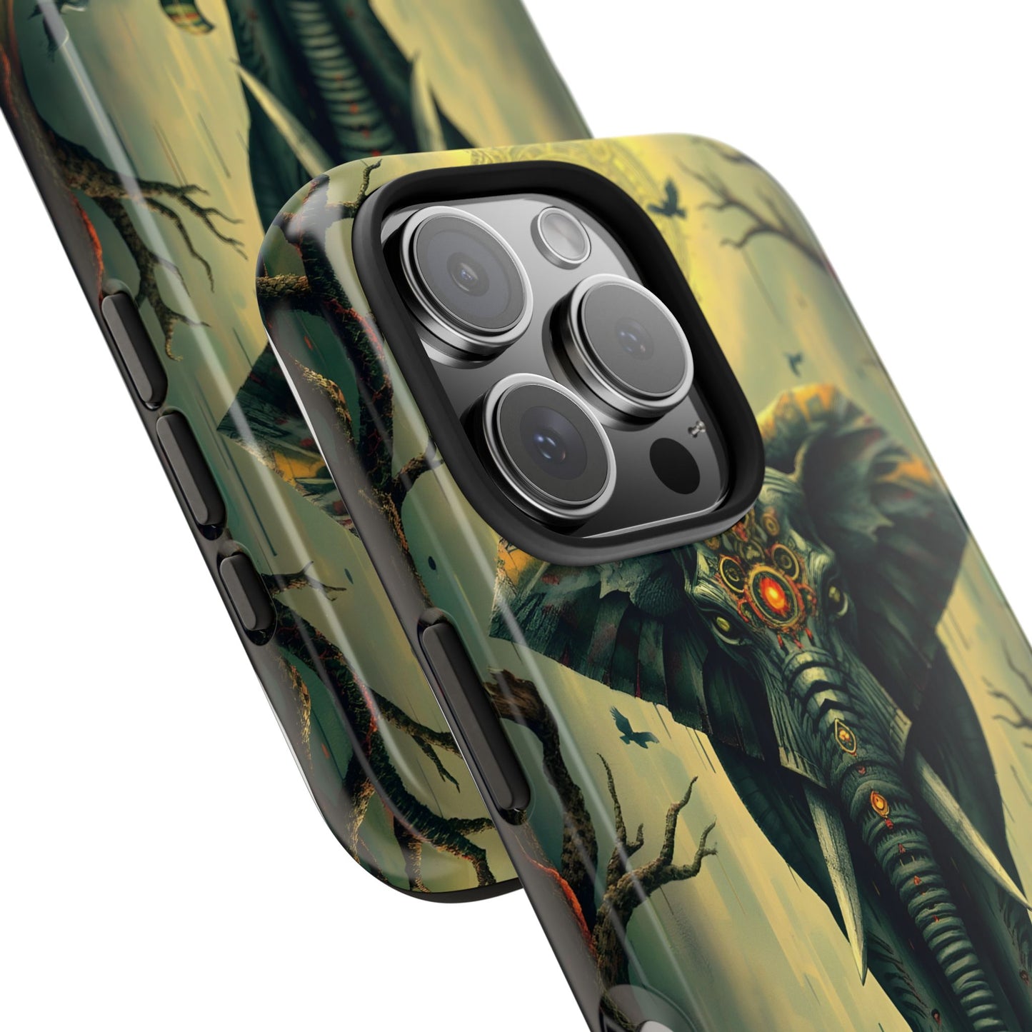 Mystical Forest Elephant Tough Phone Case | Vibrant Design for Nature Lovers - for iPhone