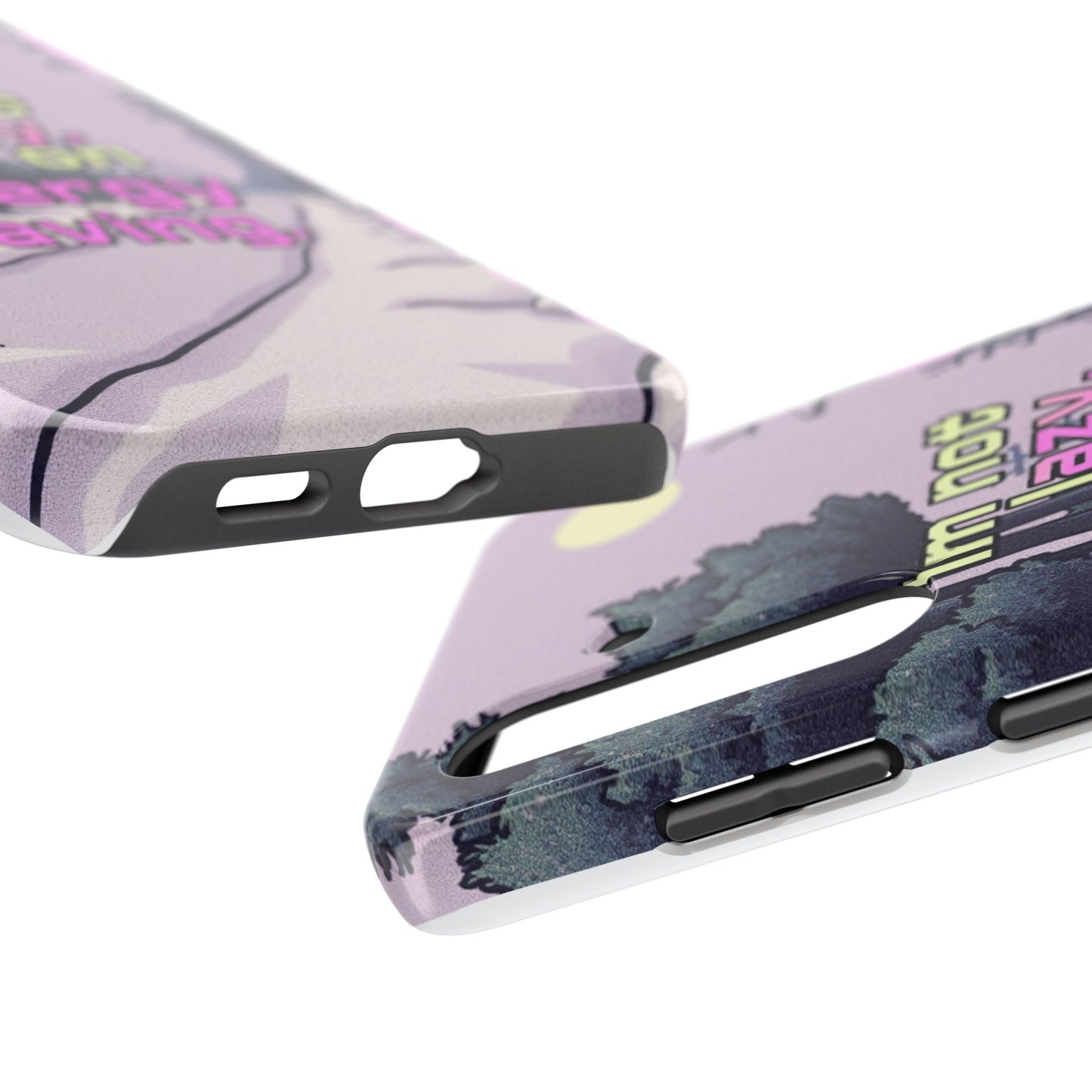 Humorous Tough Phone Case – "I'm Not Lazy, I'm On Energy Saving"