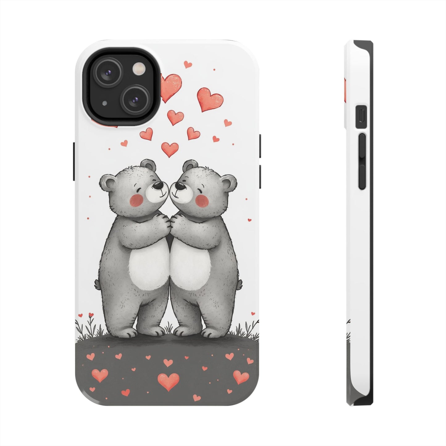 Cute Bear Love Tough Phone Case - Perfect for Valentine's Day & Couples