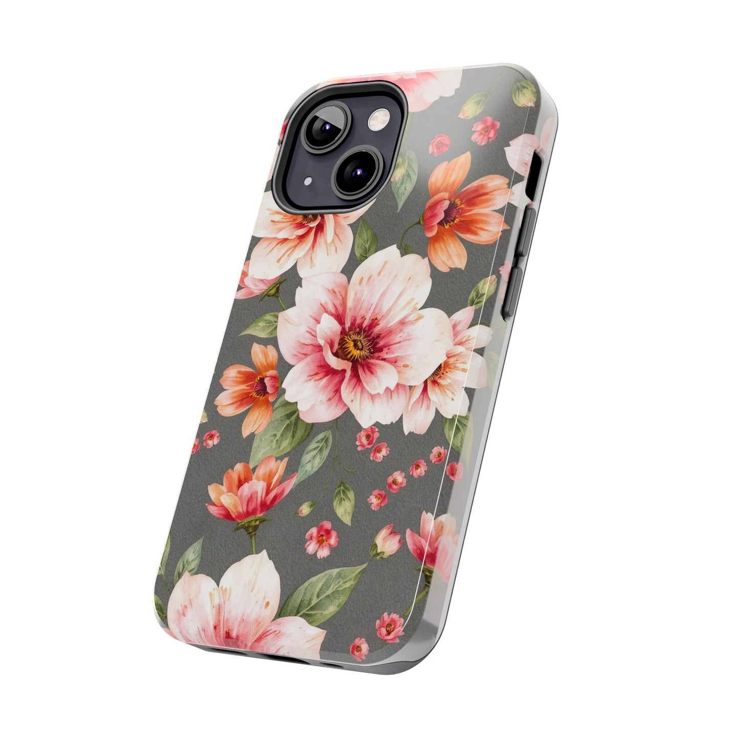 Floral Pink Tough Phone Case - Stylish & Durable Floral Design - for iPhone