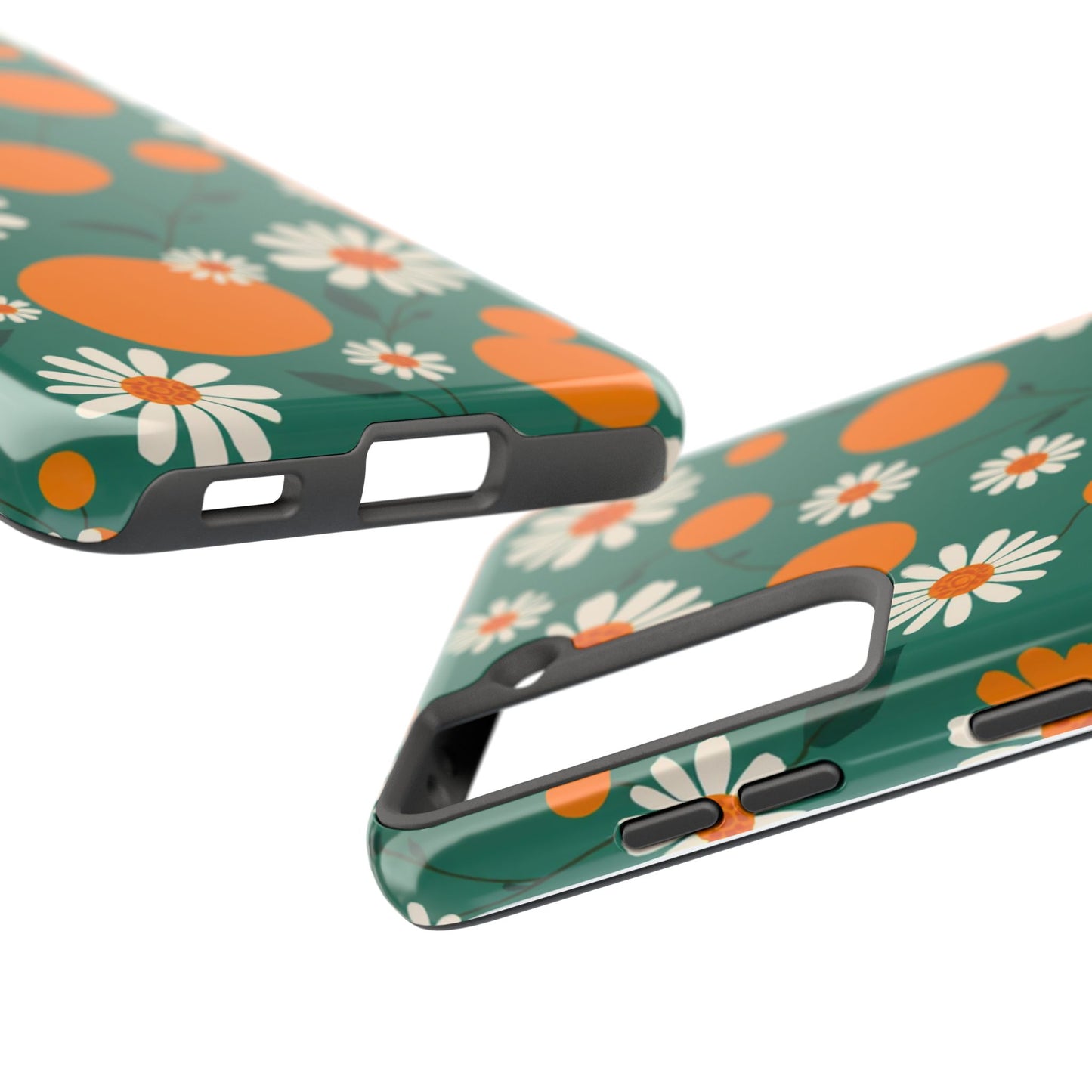 Floral Tough Phone Case - Daisy & Orange Design