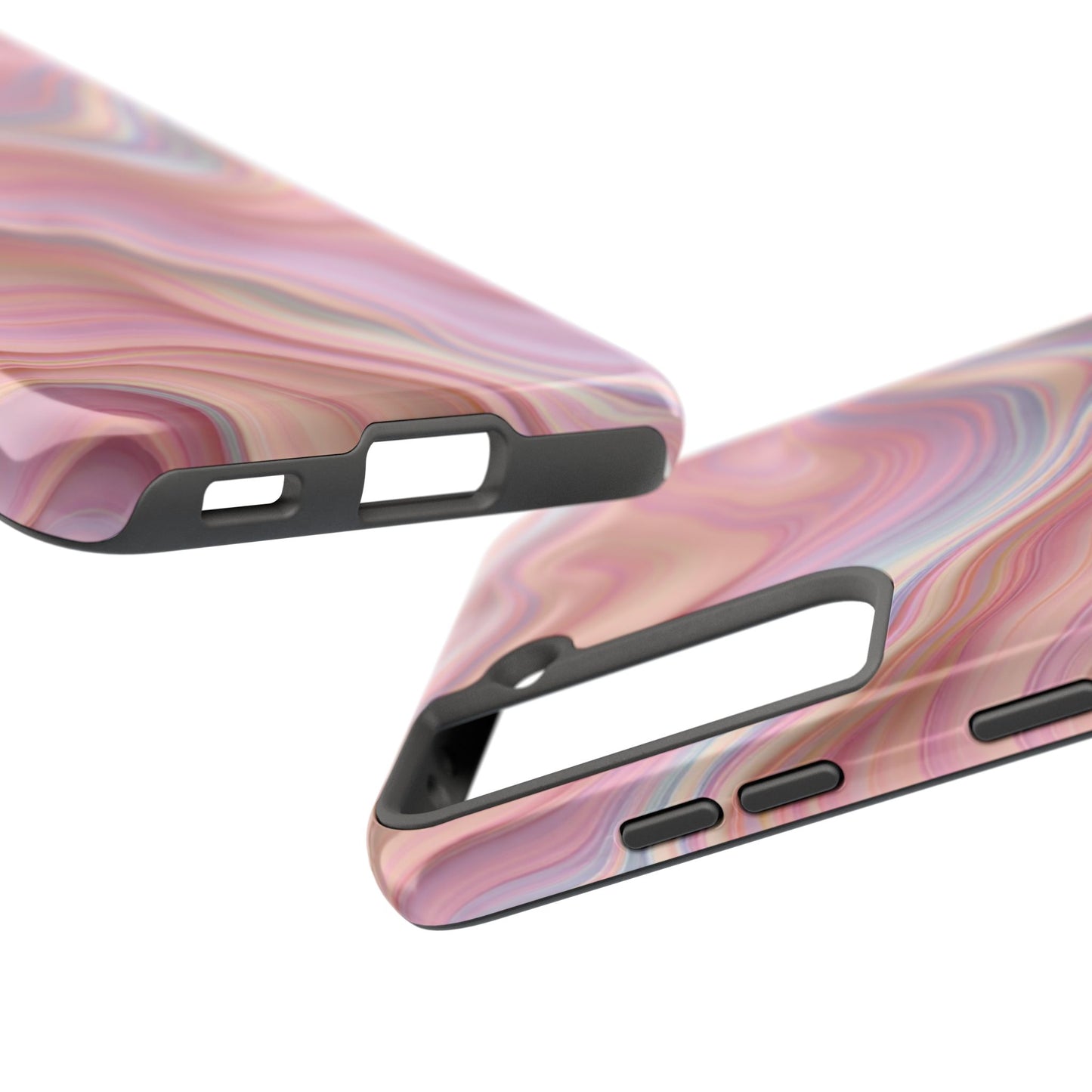 Stylish Tough Phone Cases - Abstract Pink Marble Design