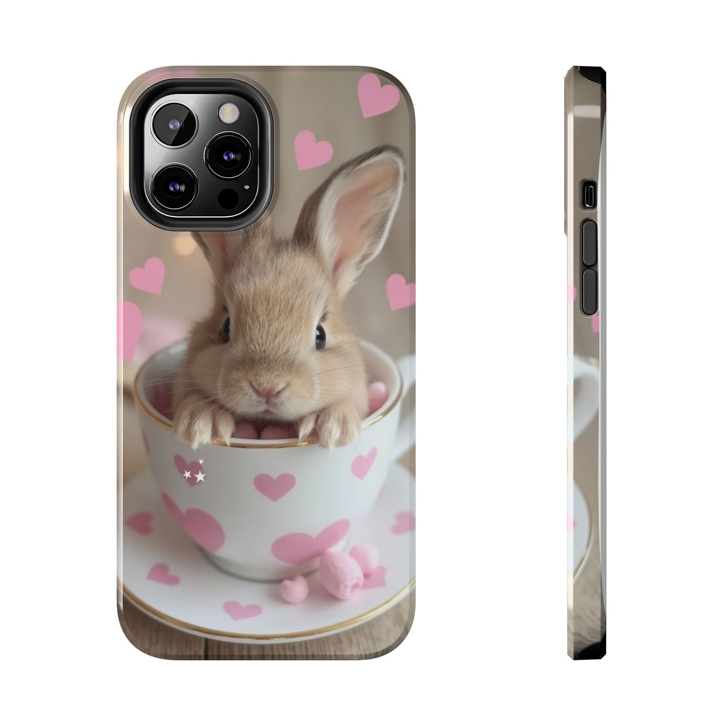 Adorable Bunny Phone Case with Heart Design - Cute Gift for Animal Lovers