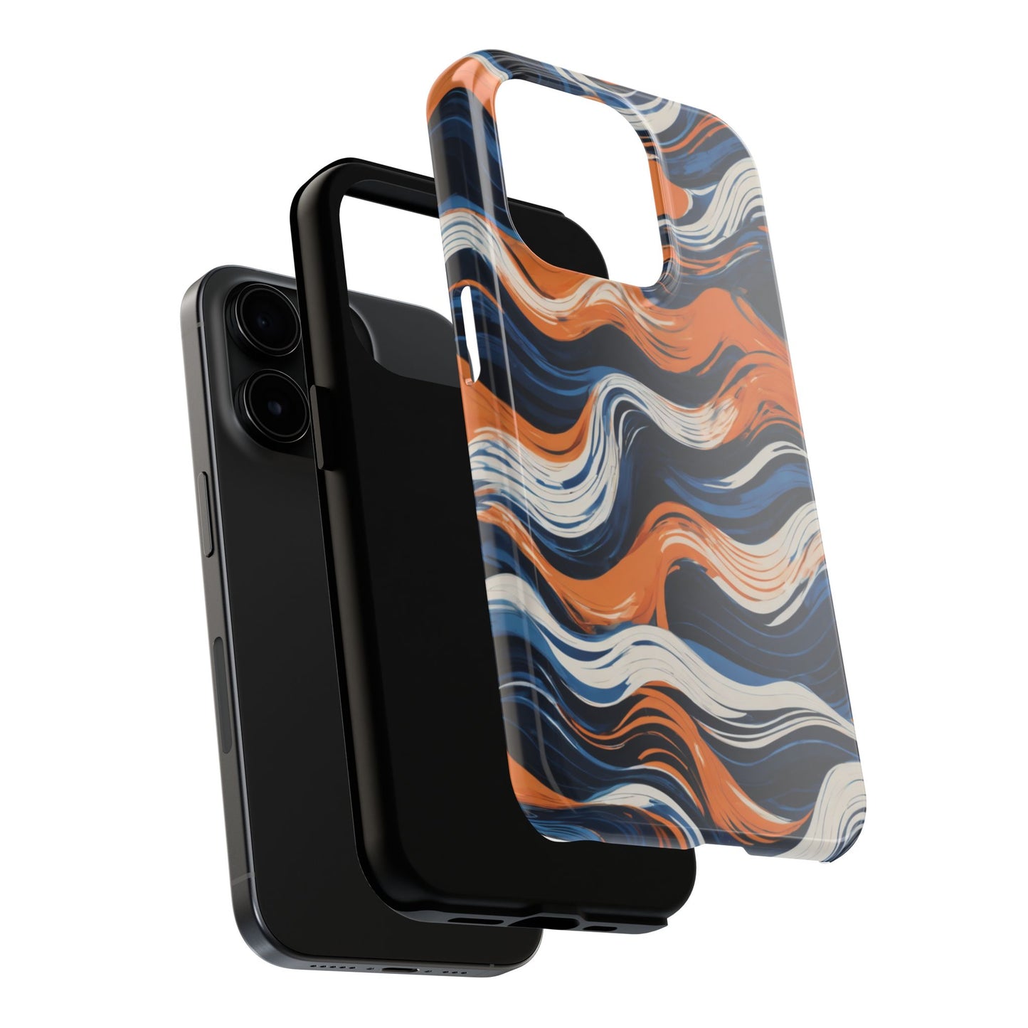 Wave Pattern Tough Phone Case - Stylish and Durable for Modern Lifestyle - for iPhone