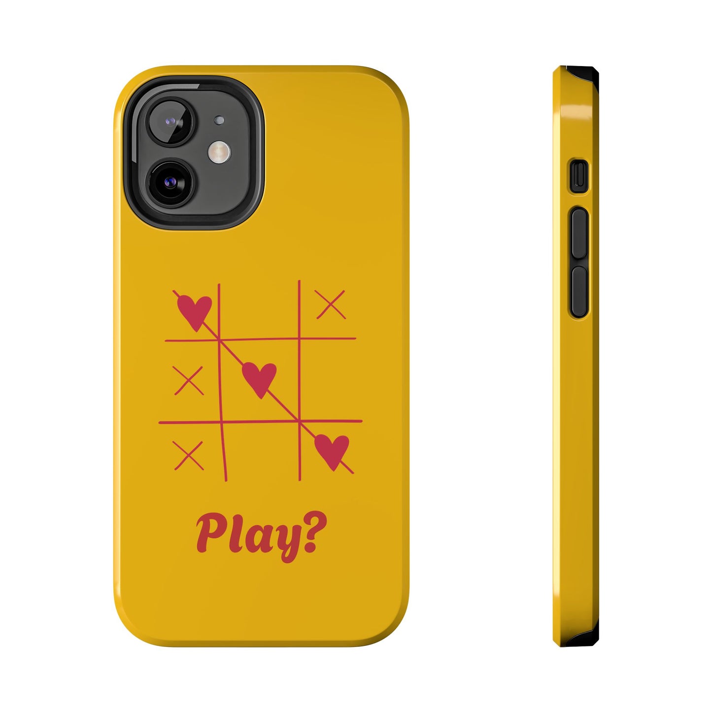 Heart Game Tough Phone Case - Fun Yellow Design for Gamers & Loved Ones - for iPhone
