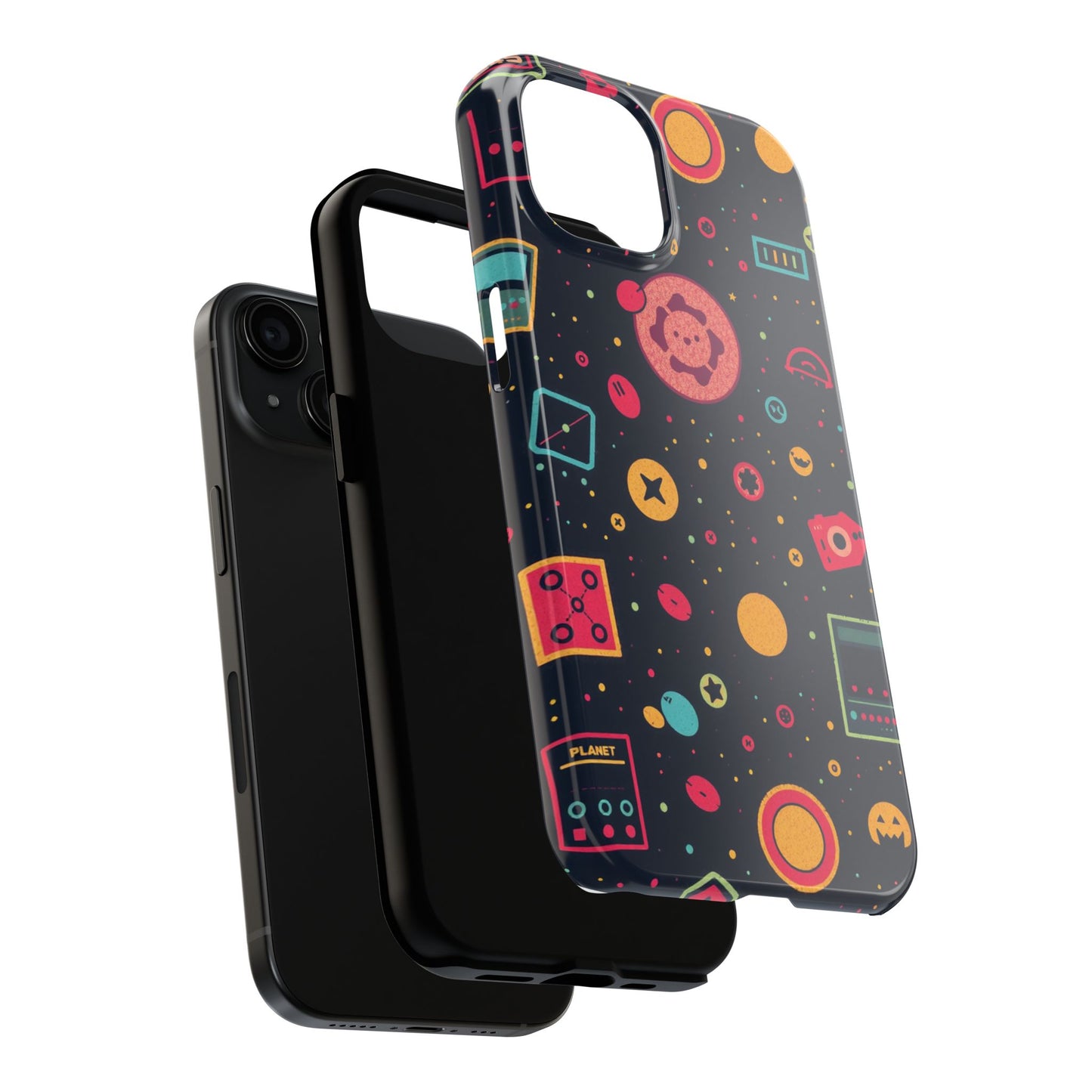 Colorful Space-Themed Tough Phone Case - Fun & Durable Protection for All Ages - for iPhone