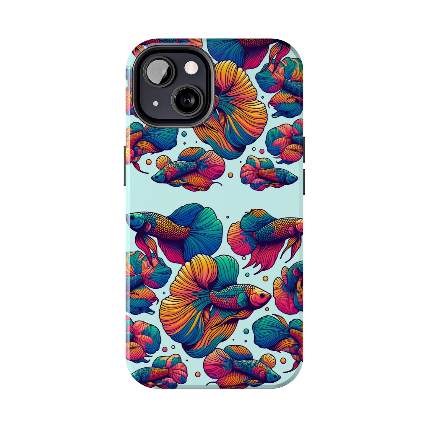 Colorful Fish Pattern Tough Phone Case - Aquatic Lovers - for iPhone