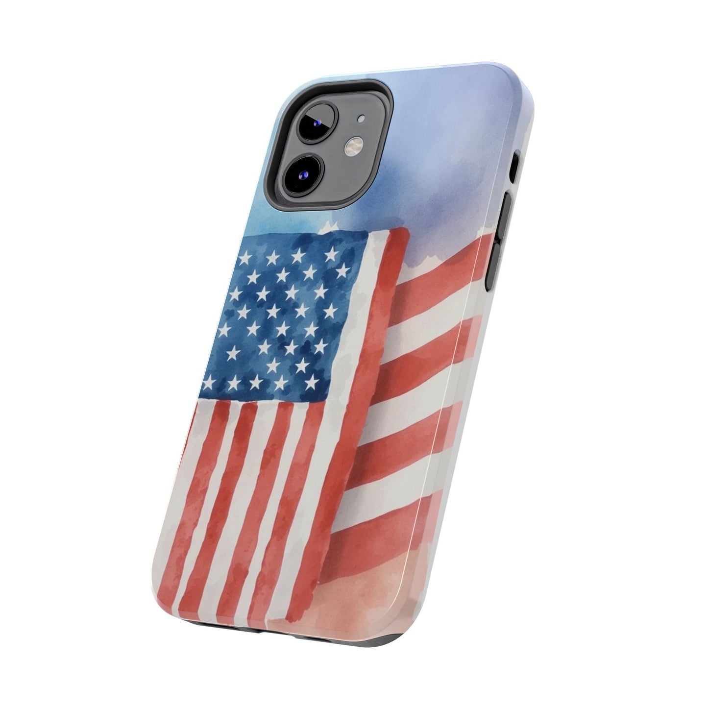 Abstract Watercolor American Flag Design - Tough Phone Case - for iPhone