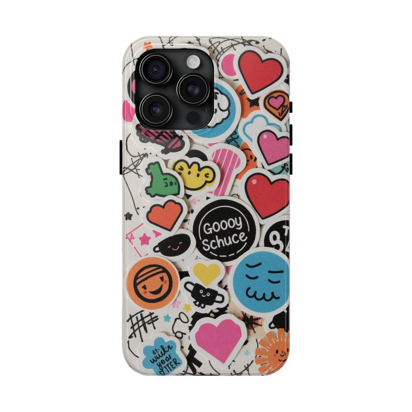 Colorful Stickers Phone Case - Fun & Trendy Tough Phone Cases