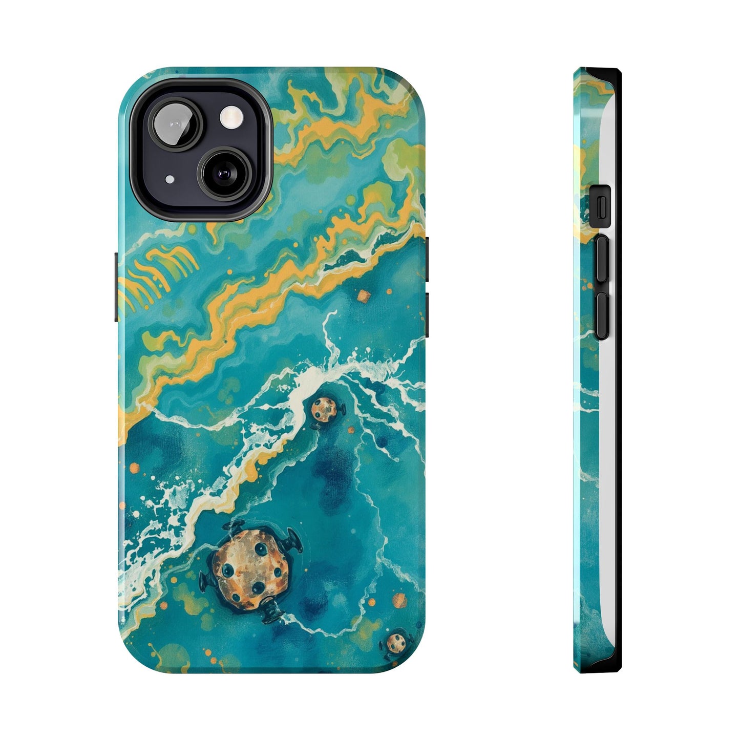 Ocean Wave Tough Phone Case – Durable Protection with Abstract Art Design