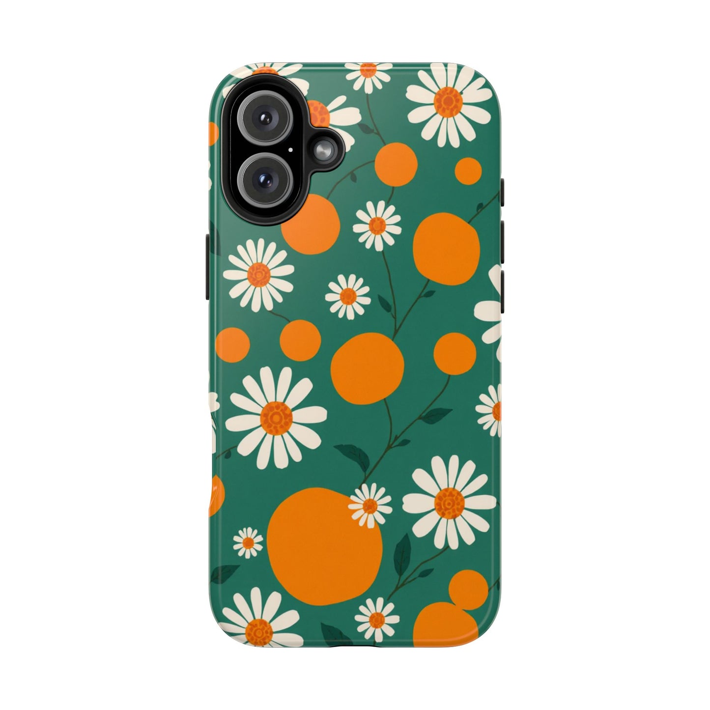 Floral Tough Phone Case - Daisy & Orange Design