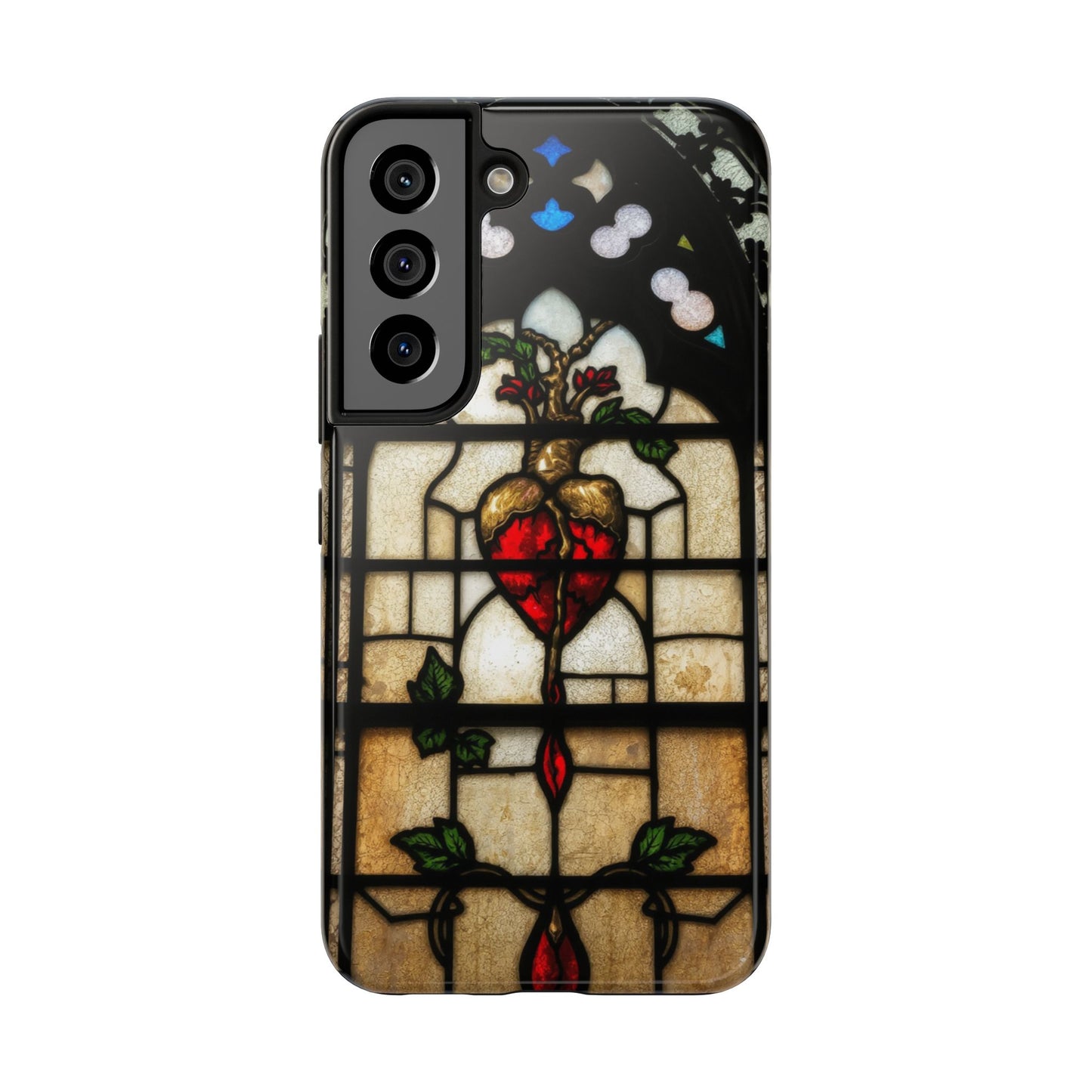 Stained Glass Heart Tough Phone Case - Unique Design for Protection & Style