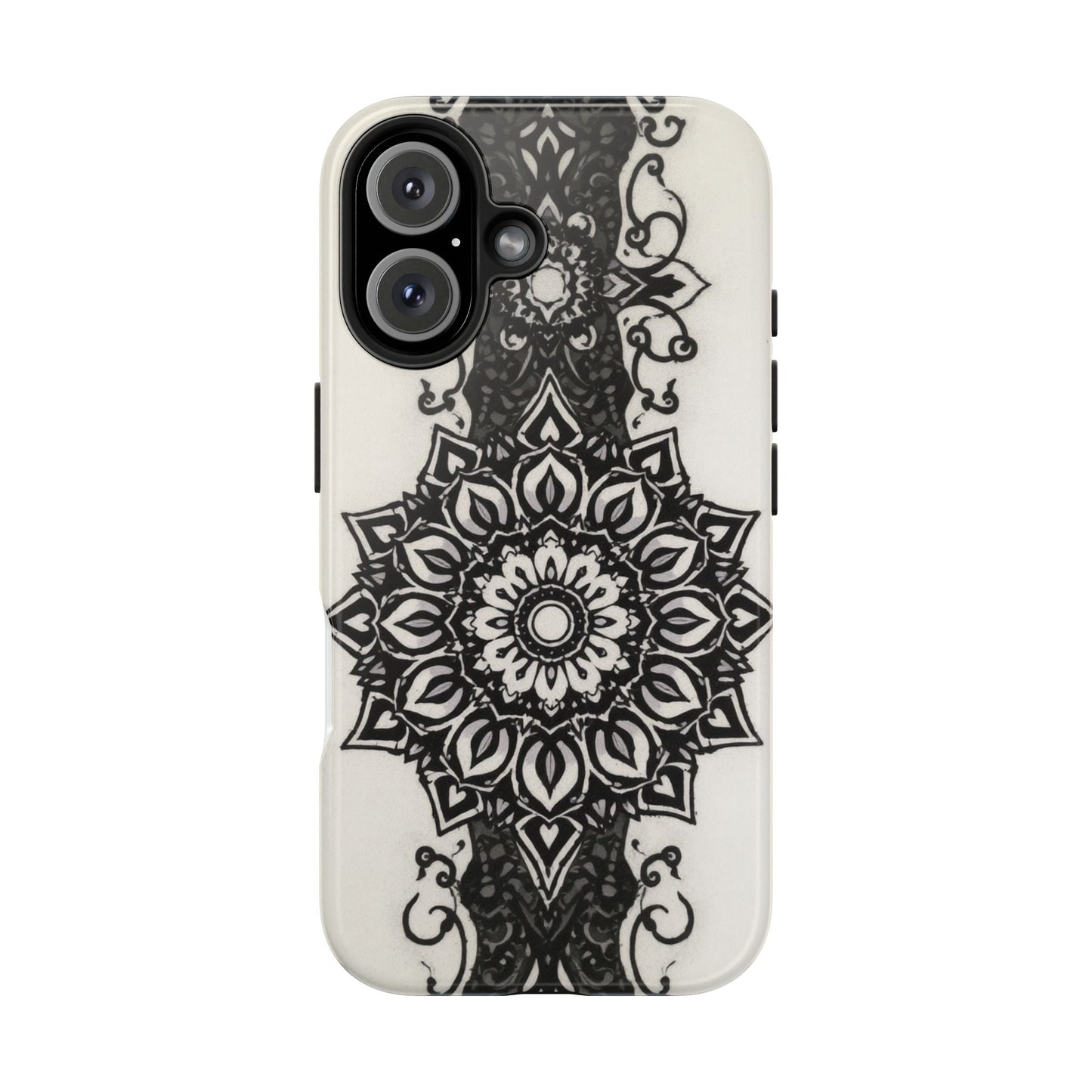 Stylish Tough Phone Cases with Dark Mandala Design - Durable and Unique Protection - for iPhone