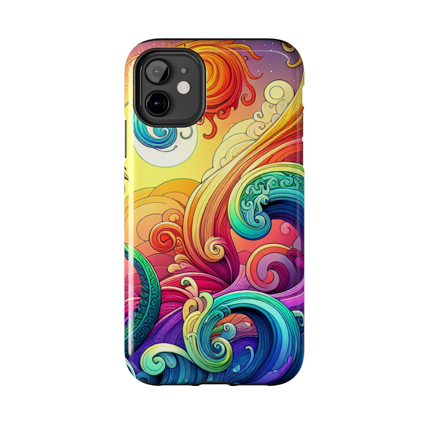 Fantasy Ocean Waves Tough Phone Case - Colorful Protective Cover - for iPhone