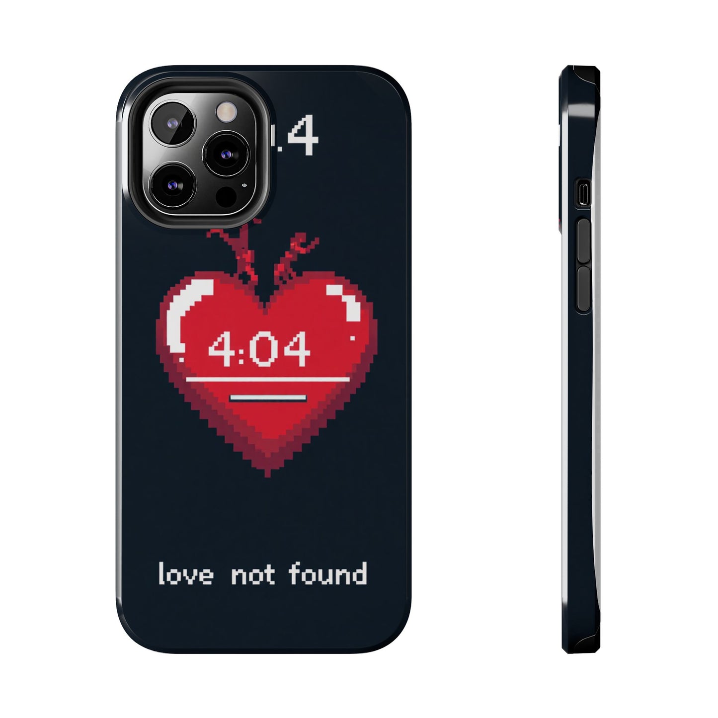 Vintage Pixel Heart Tough Phone Case - "404 Love Not Found" Design