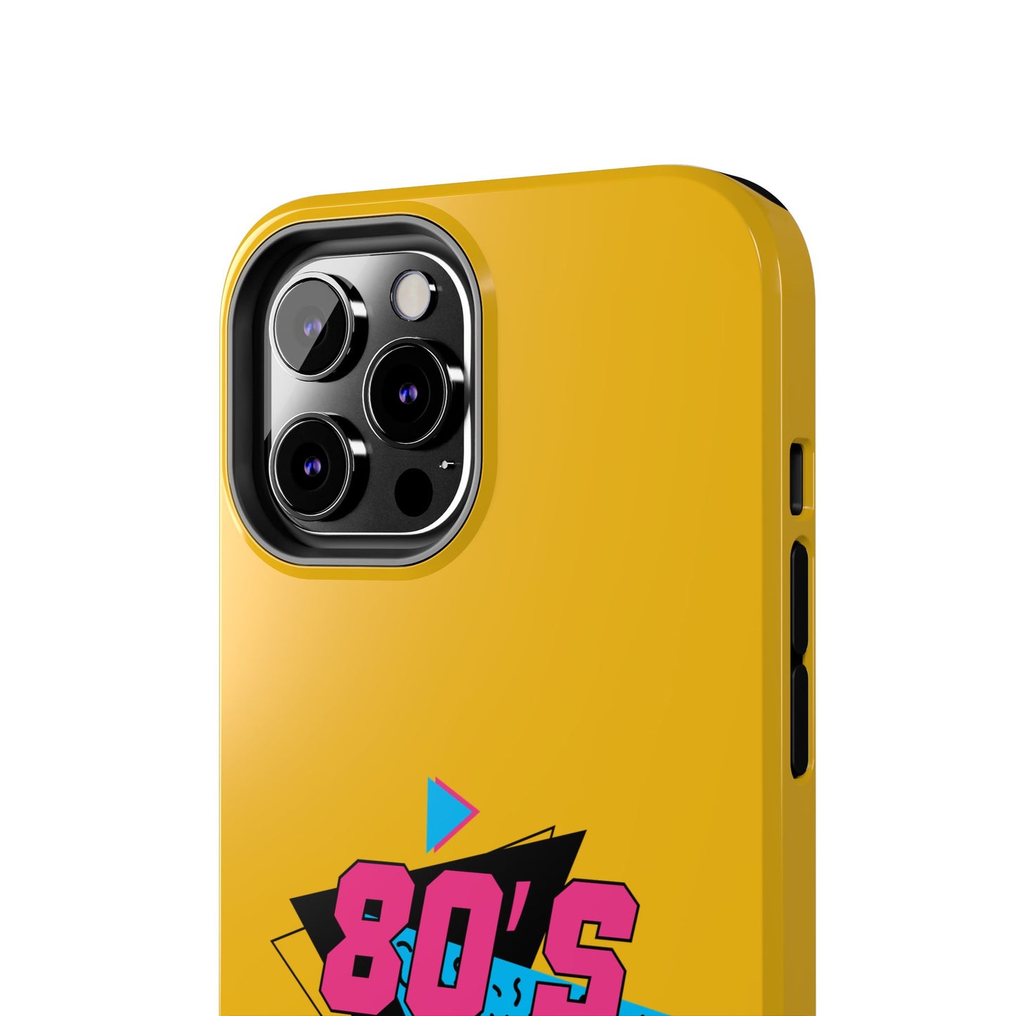 80's Made Me Tough Phone Case - Retro Yellow Silicone Cover - for iPhone