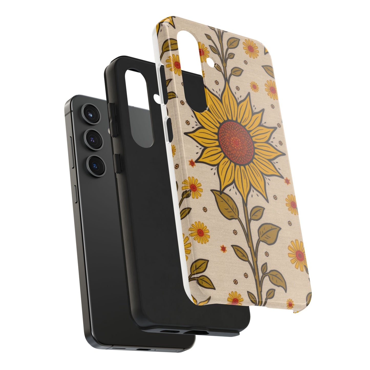 Bright Sunflower Origins Tough Phone Case - Floral Design for Nature Lovers - for iPhone
