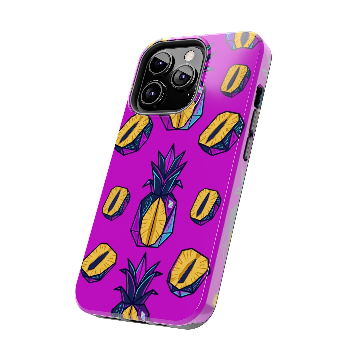 Cyberpunk Origami Pineapple iPhone Case